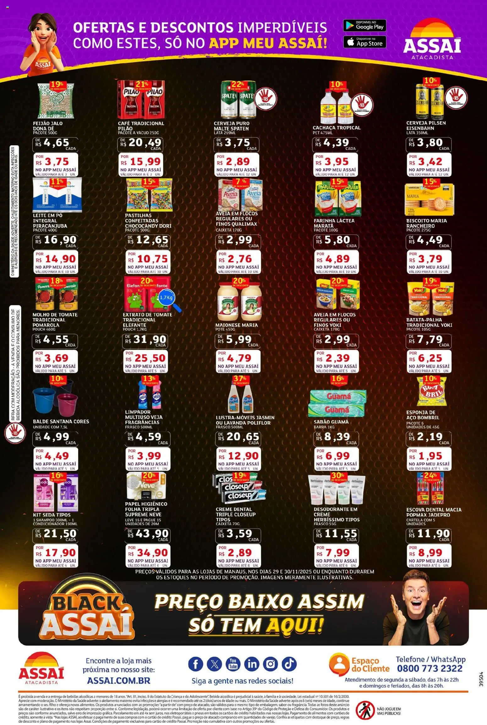 Assaí Atacadista Folheto - válido de 29.11.2025 | Página: 3 | Produtos: Escova, Base, Bebida, Leite em pó