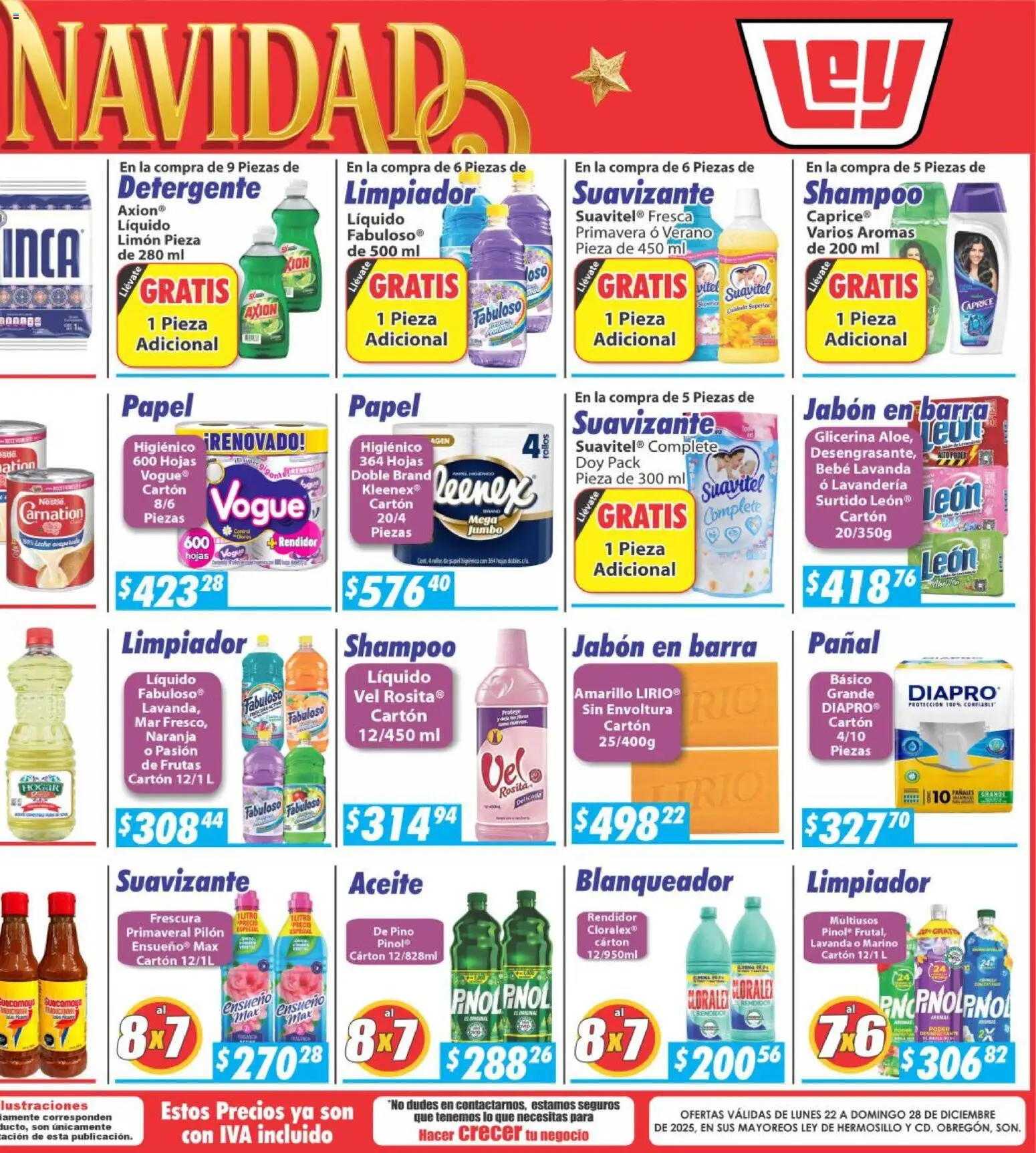 Nuevas ofertas de Casa Ley válidas en toda la República Mexicana desde el 22.12.2025. ¡Encuentra las mejores ofertas en Casa Ley folleto Hermosillo! | Página: 6 | Productos: Detergente, Aceite, Limpiador, Barra