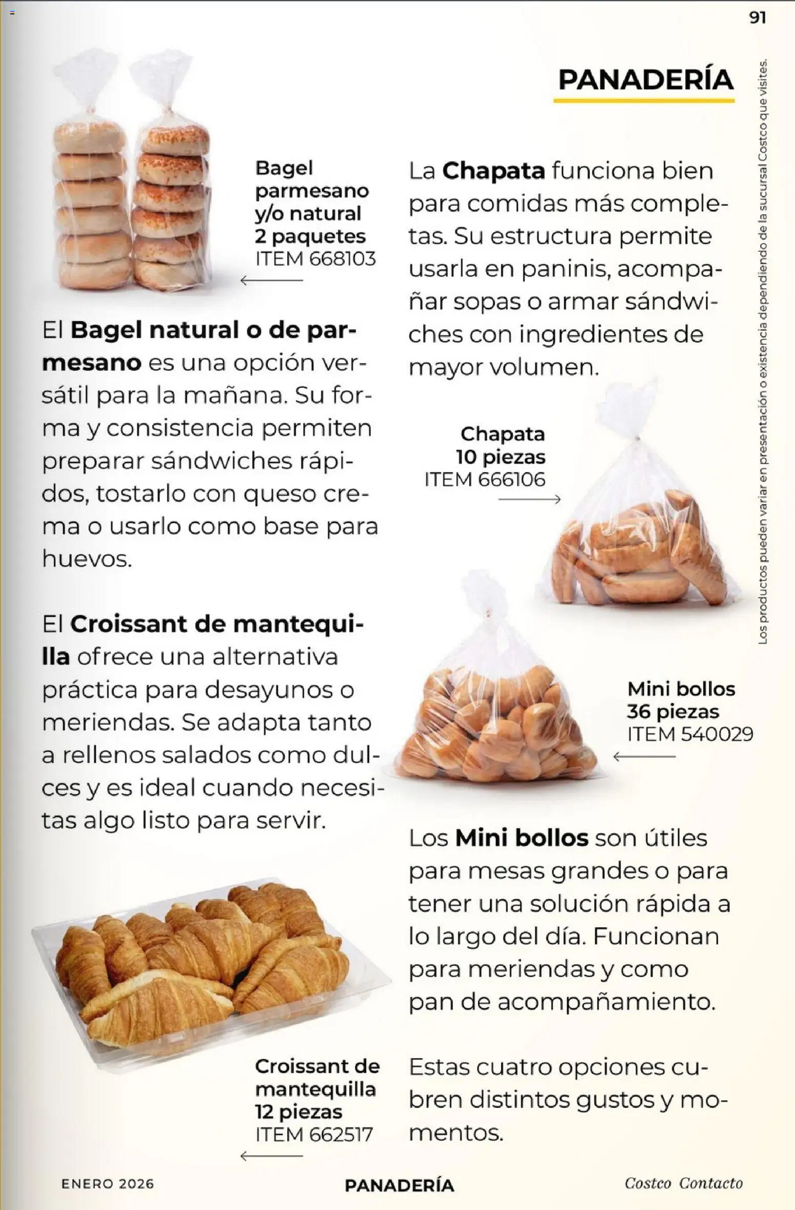 Nuevas ofertas de Costco válidas en toda la República Mexicana desde el 01.01.2026. ¡Encuentra las mejores ofertas en Costco - Revista Enero! | Página: 91 | Productos: Mantequilla, Queso, Pan, Panadería