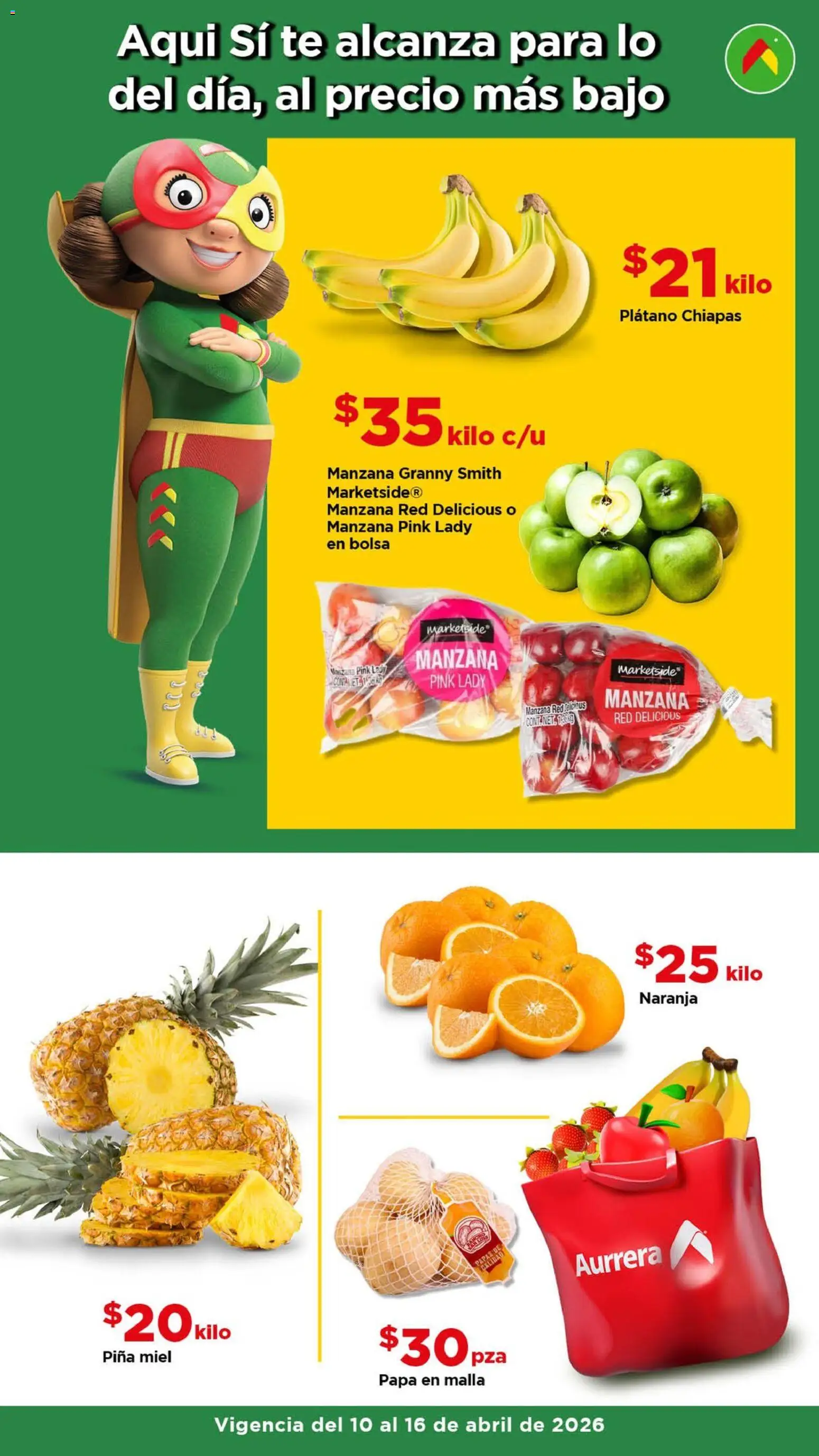 Nuevas ofertas de Bodega Aurrerá válidas en toda la República Mexicana desde el 10.04.2026. ¡Encuentra las mejores ofertas en Bodega Aurrerá folleto Ofertas! | Página: 3 | Productos: Papa, Bolsa, Piña, Té