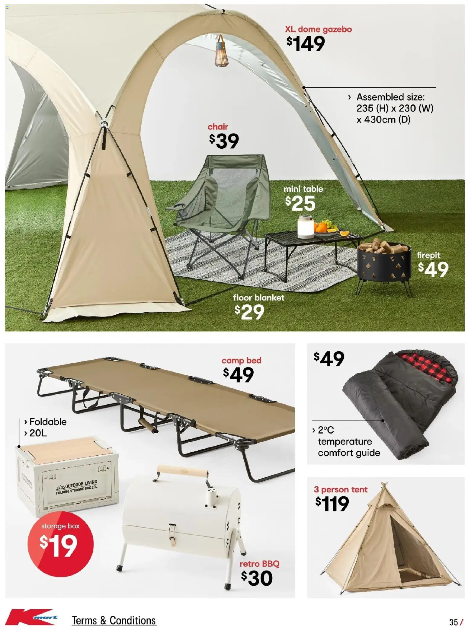 Kmart catalogue - valid from 05.03.2026 | Page: 35 | Products: Table, Chair, Gazebo, Blanket