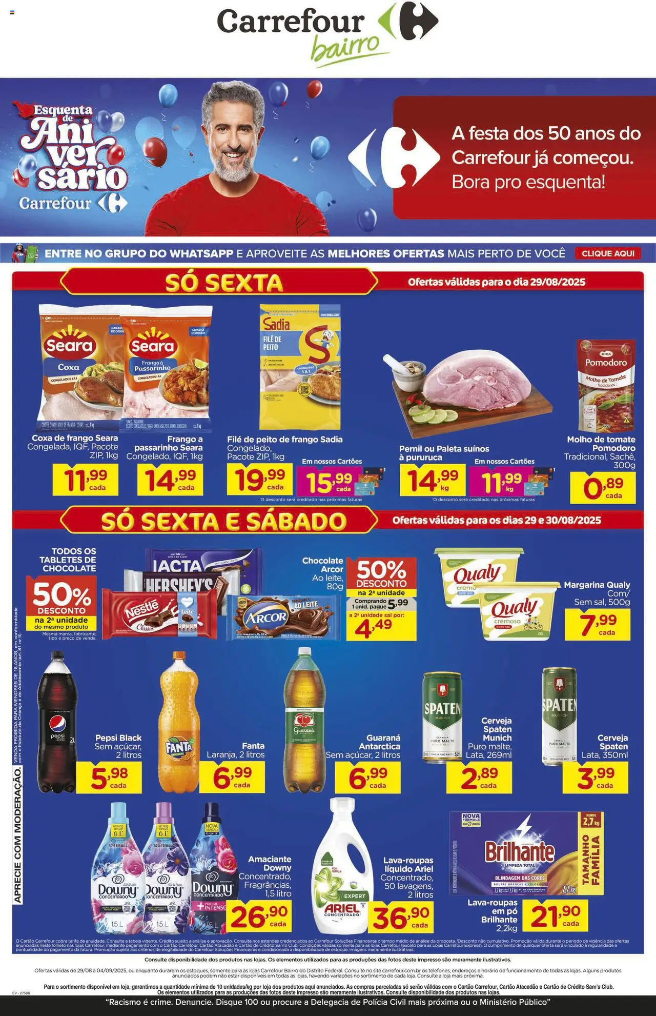 Carrefour Bairro Folheto - válido de 29.08.2025 | Página: 1 | Produtos: Molho de tomate, Leite, Roupas, Margarina