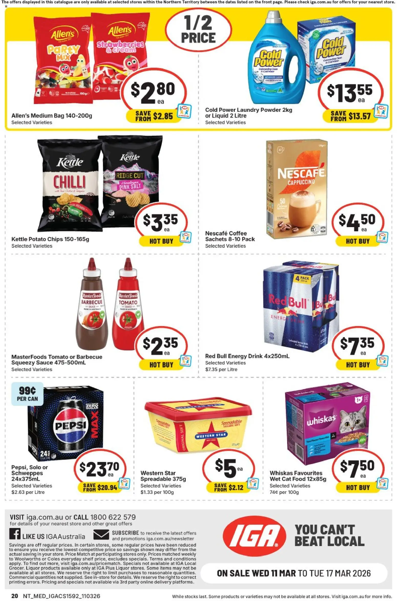 IGA catalogue - valid from 11.03.2026 | Page: 16 | Products: Powder, Chips, Water, Kettle