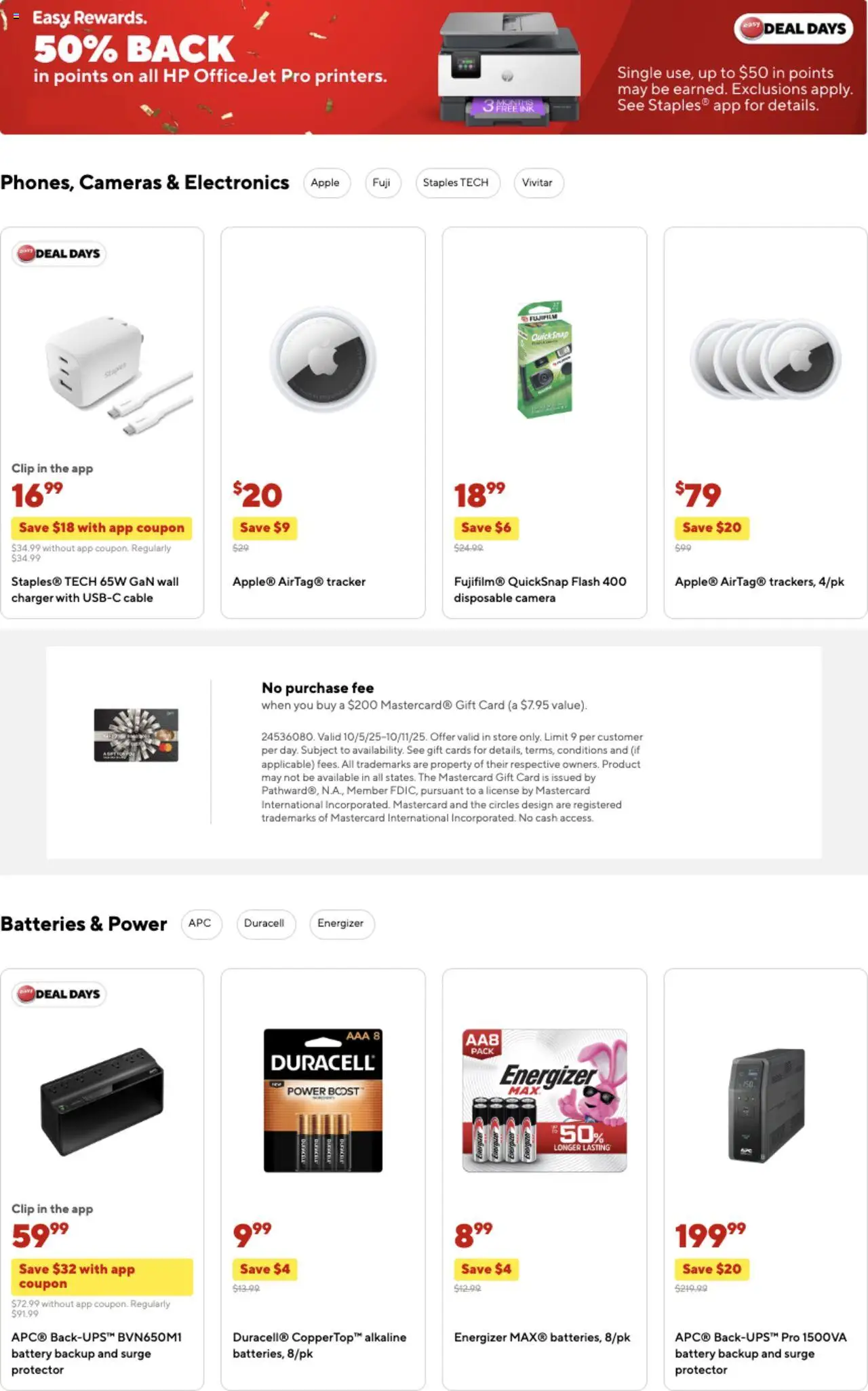 Staples Weekly Ad - valid from 05.10.2025 | Page: 12 | Products: Battery, Clip, Camera, Charger