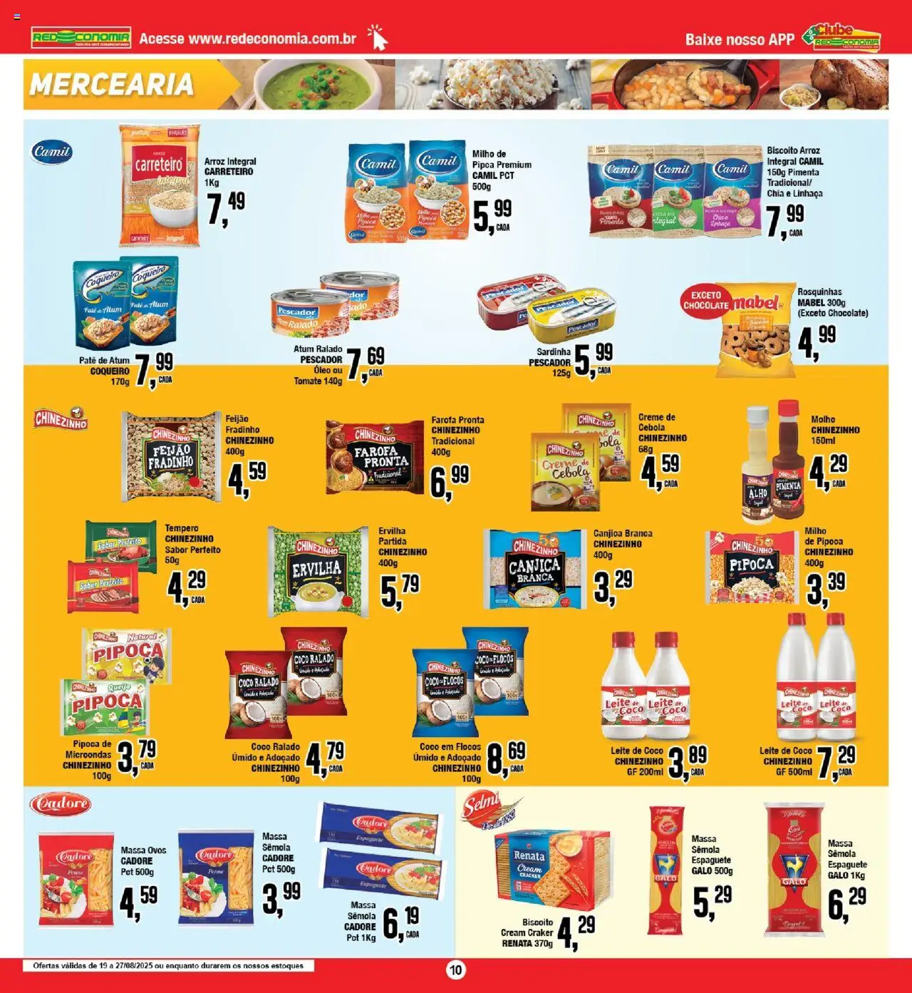 RedEconomia Folheto - válido de 19.08.2025 | Página: 10 | Produtos: Leite, Queijo, Microondas, Leite de coco