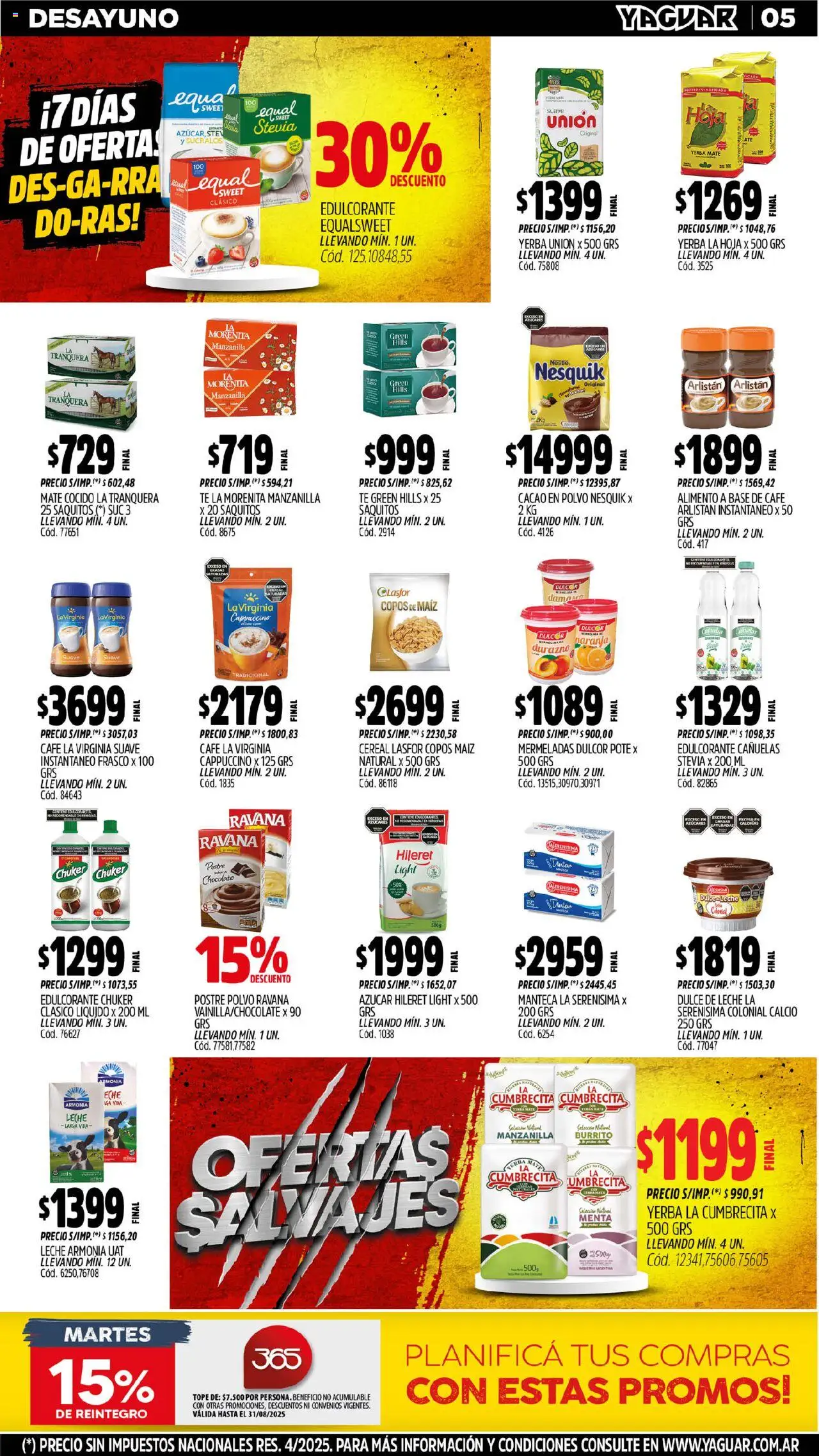 Yaguar - Jujuy │ válido desde el 04.08.2025 | Página: 5 | Productos: Mate, Maiz, Mate cocido, Cacao