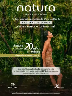 Vista previa de Natura - Folleto Especial 20 Aniversario, nuevo folleto de la tienda, válido en México a partir del 07.08.2025