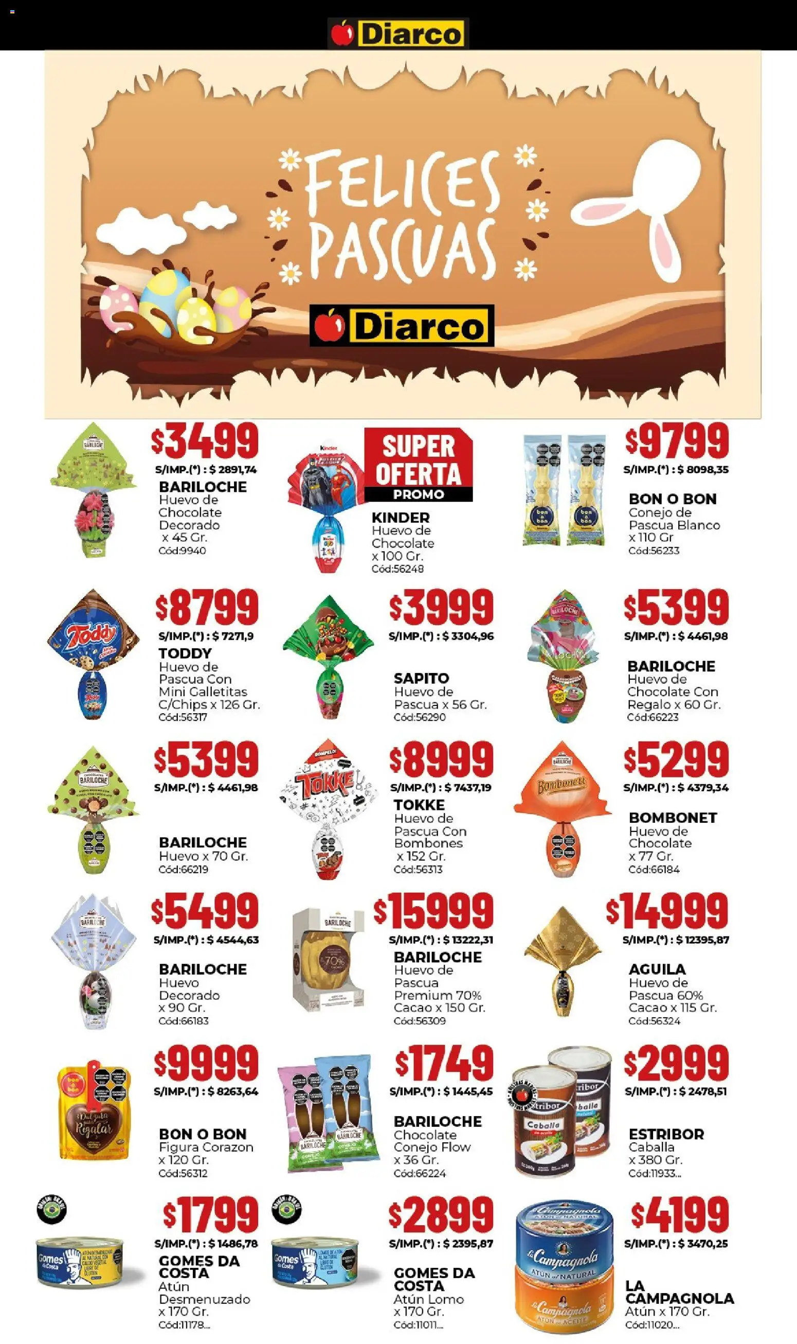 Diarco ofertas │ válido desde el 23.03.2026 | Página: 6 | Productos: Galletitas, Bombones, Atún, Huevo
