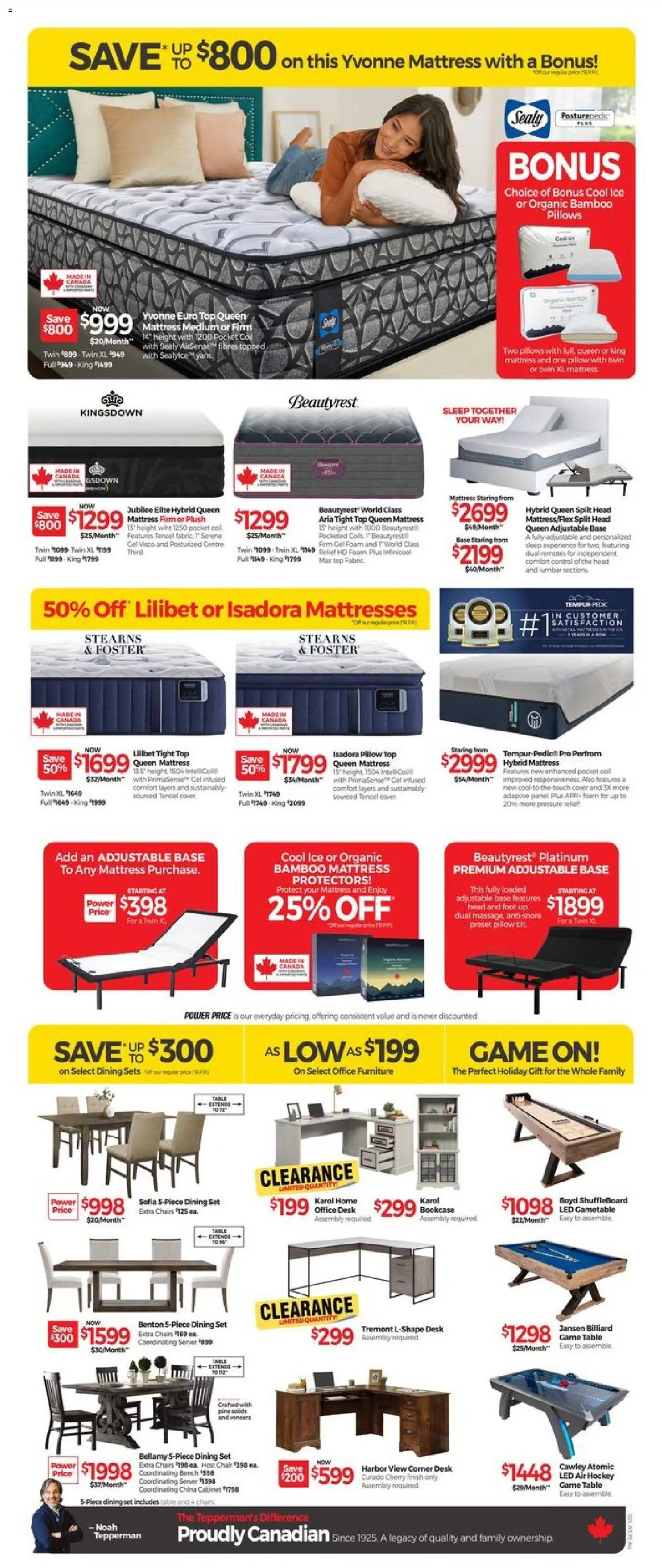 Tepperman's flyer valid from 18.12.2025 | Page: 6 | Products: Game, Mattress, Table, Chair