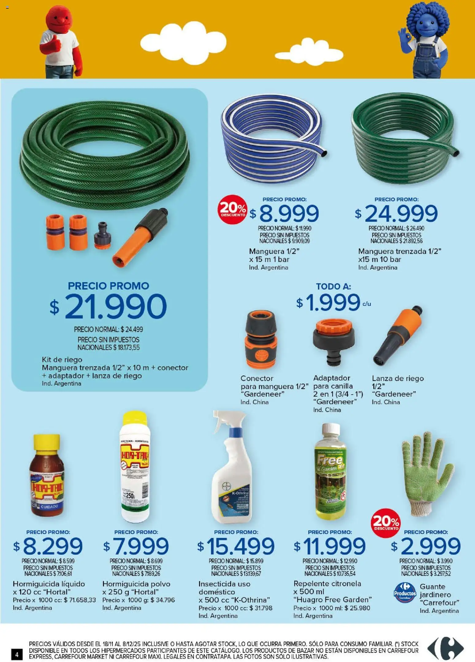 Carrefour - Aire Libre Hiper │ válido desde el 18.11.2025 | Página: 4 | Productos: Repelente, Jardinero, Canilla, Polvo