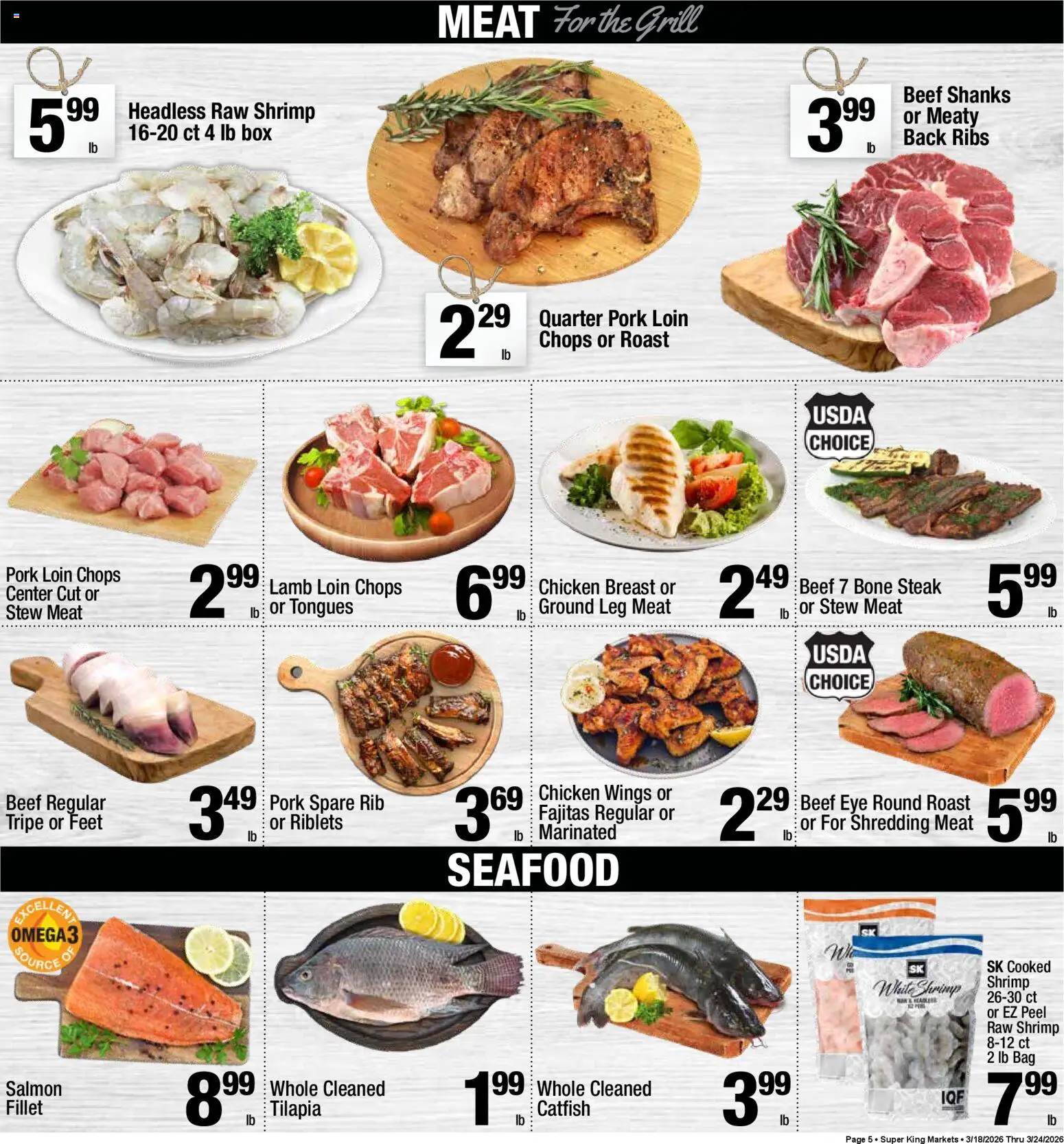 Super King Weekly Ad - valid from 18.03.2026 | Page: 6 | Products: Pork, Beef, Bag, Grill
