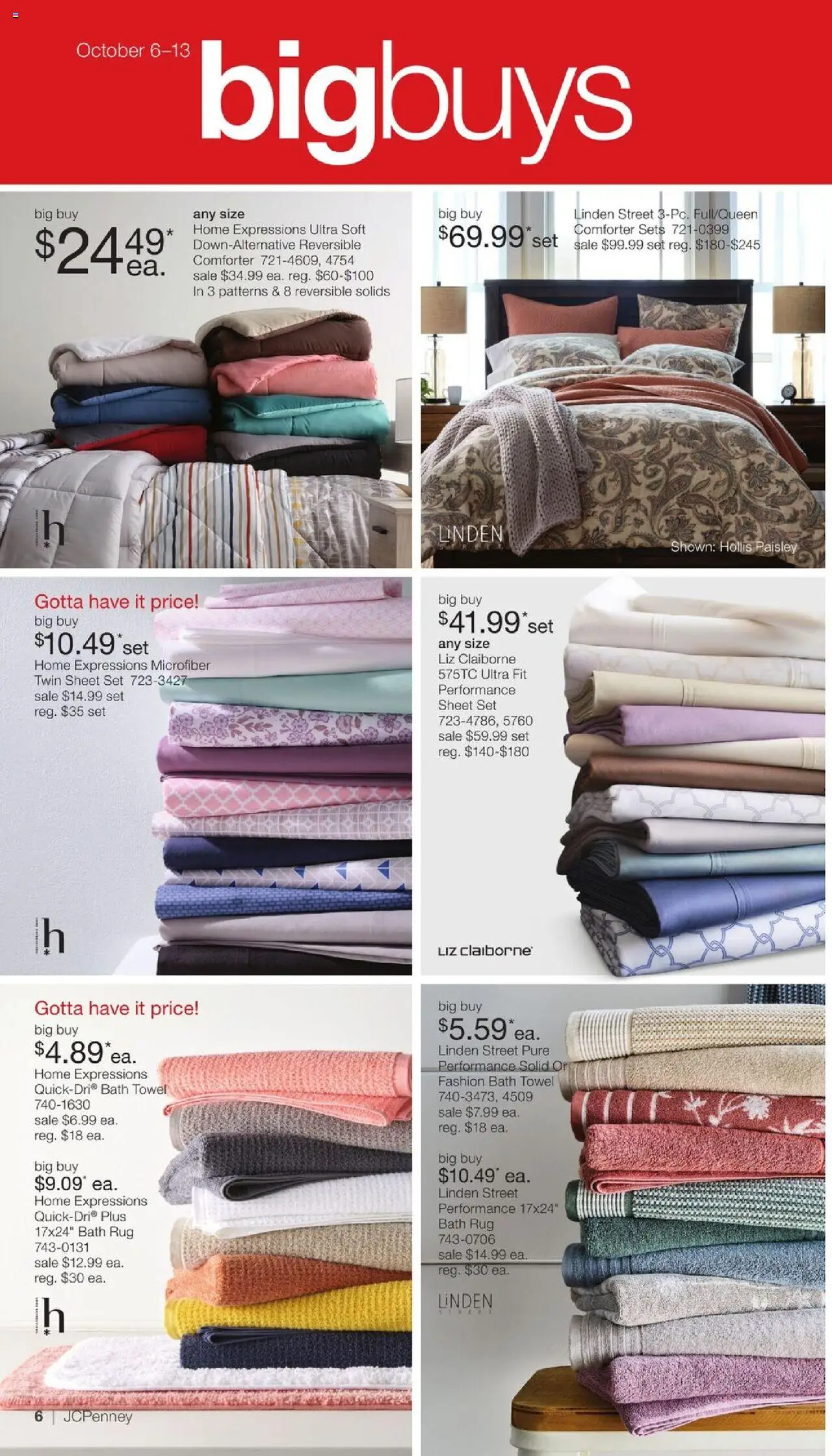 JCPenney Semi-Annual Home Sale - valid from 06.10.2025 | Page: 5 | Products: Bath, Comforter, Sheet