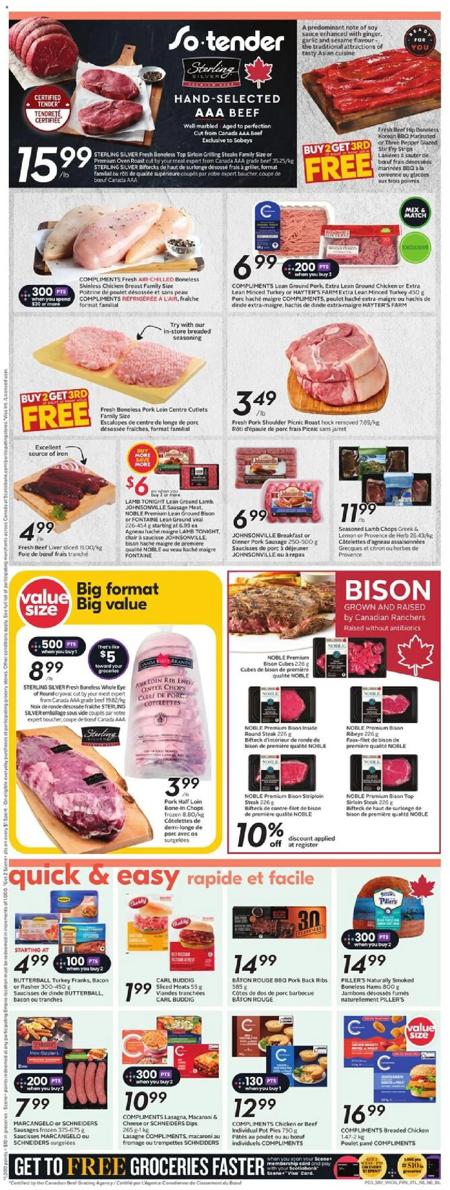 Sobeys flyer valid from 01.01.2026 | Page: 6 | Products: Turkey, Oven, Chair, Chicken