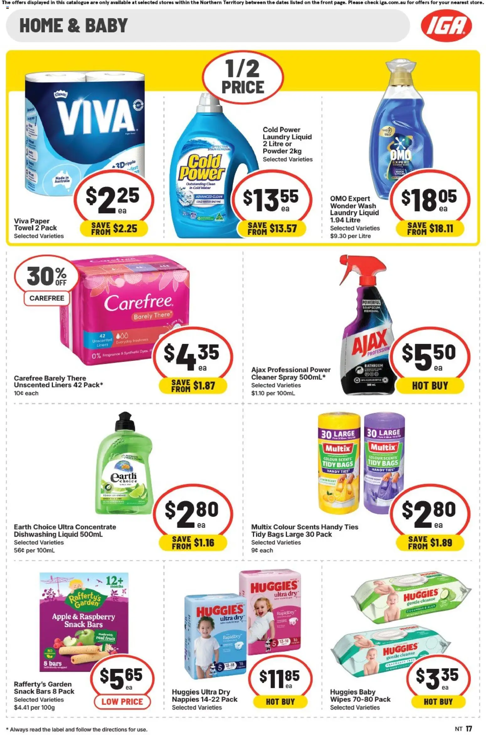 IGA catalogue - valid from 25.02.2026 | Page: 13 | Products: Powder, Nappies, Raspberry, Laundry