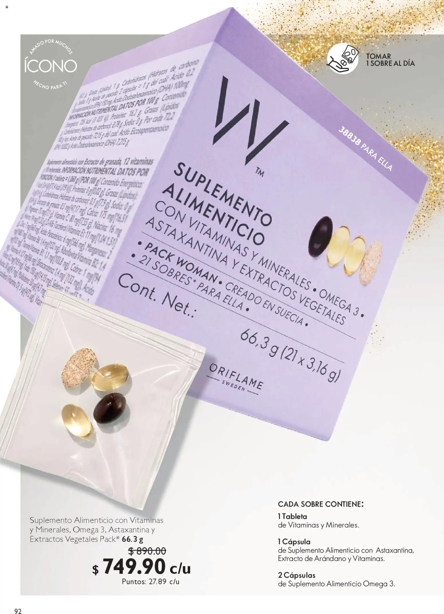 Nuevas ofertas de Oriflame válidas en toda la República Mexicana desde el 22.11.2025. ¡Encuentra las mejores ofertas en Oriflame Black Friday! | Página: 92 | Productos: Vitaminas, Tableta, Sobre