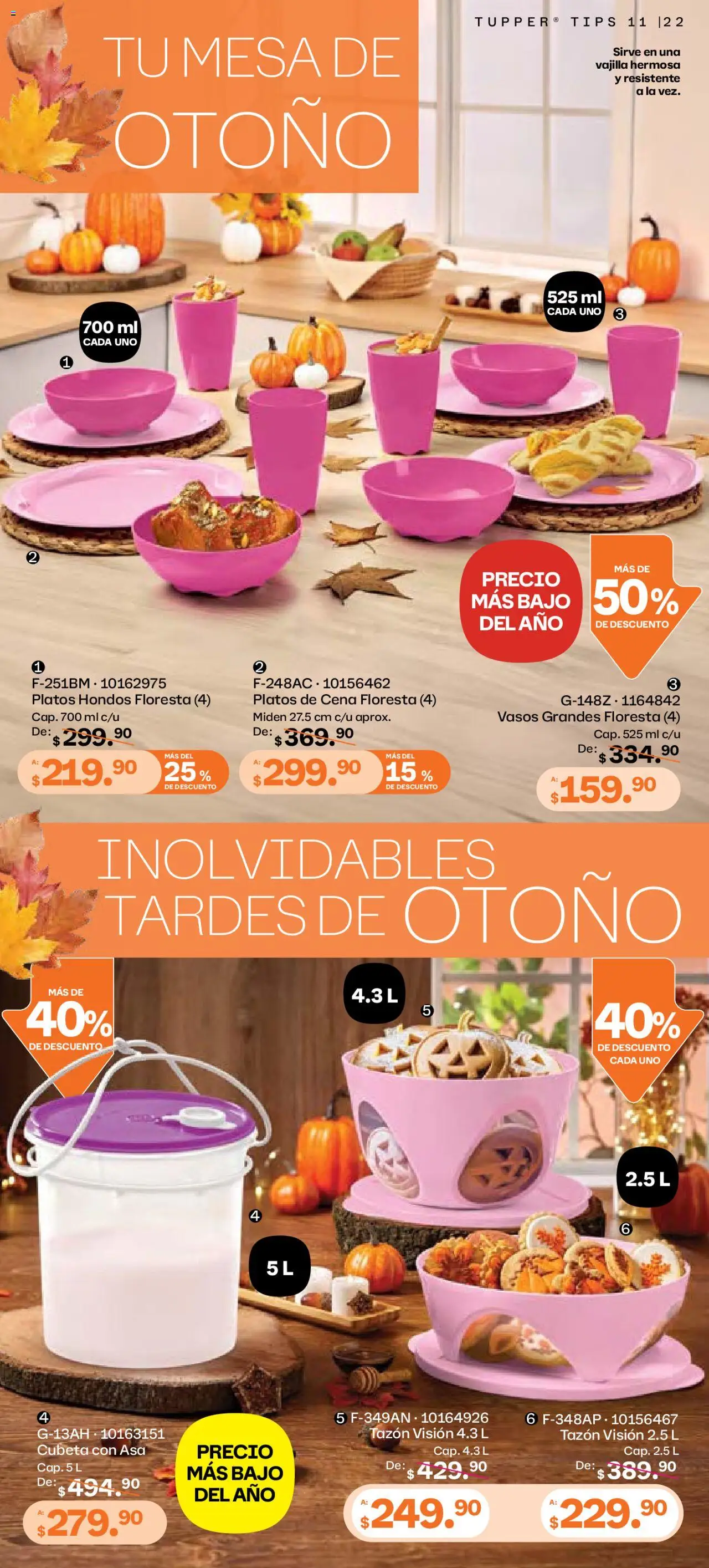 Nuevas ofertas de Tupperware válidas en toda la República Mexicana desde el 06.10.2025. ¡Encuentra las mejores ofertas en Tupperware - Catálogo! | Página: 22 | Productos: Tupper, Mesa, Vasos