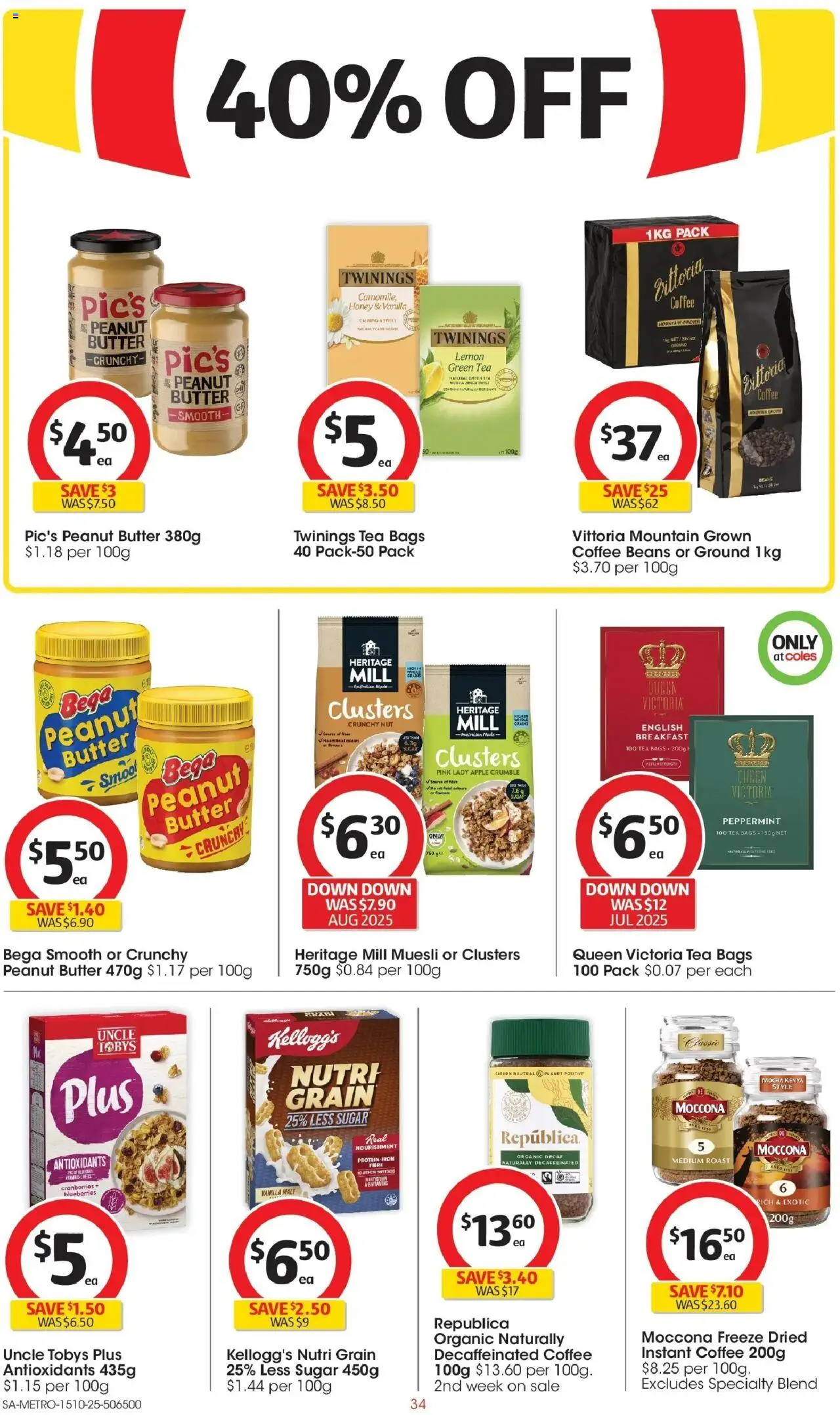 Coles catalogue - valid from 15.10.2025 | Page: 34 | Products: Butter, Coffee, Lemon, Moccona