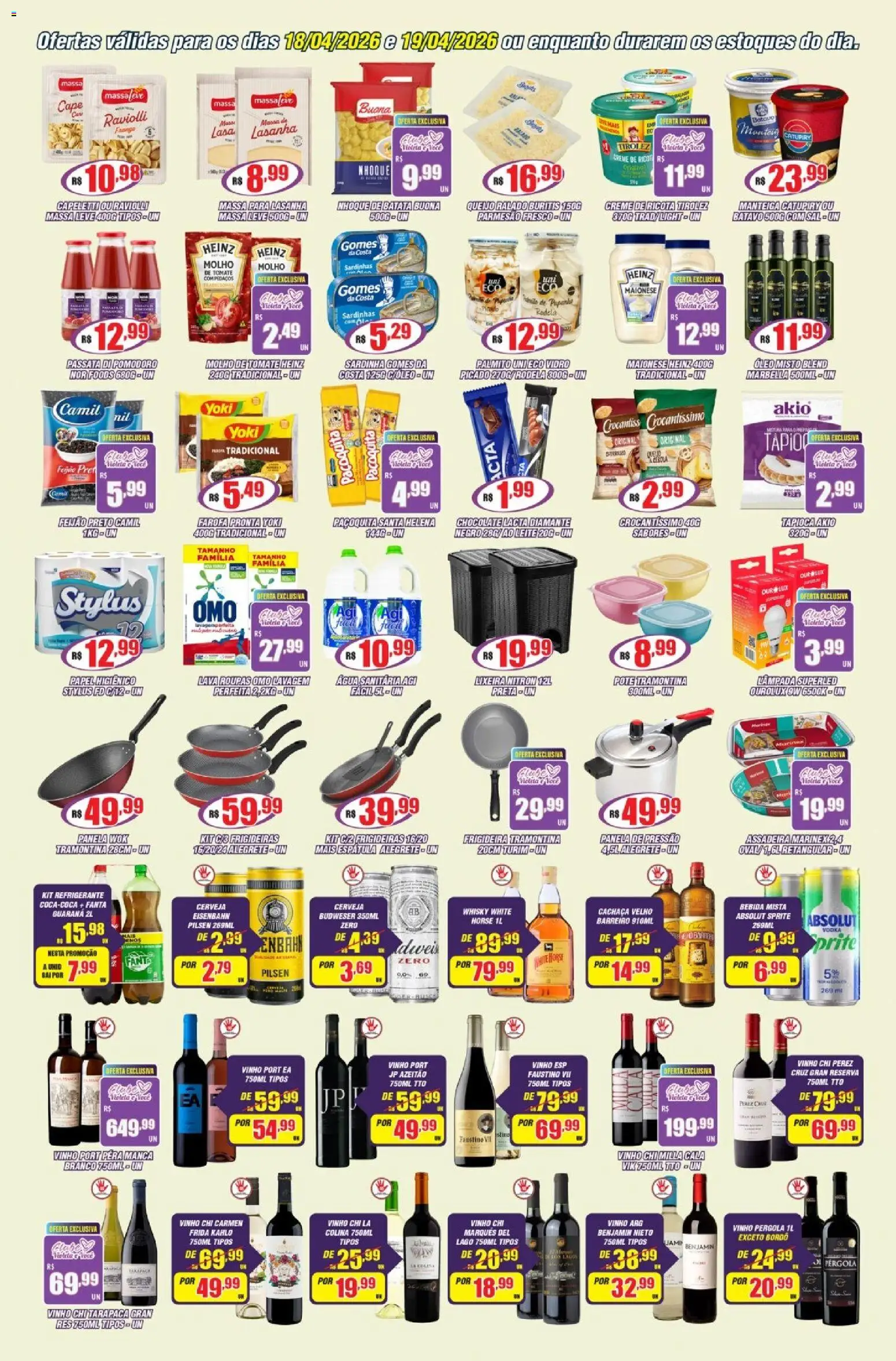 Violeta Supermercados Folheto - válido de 18.04.2026 | Página: 3 | Produtos: Lâmpada, Queijo, Assadeira, Farofa