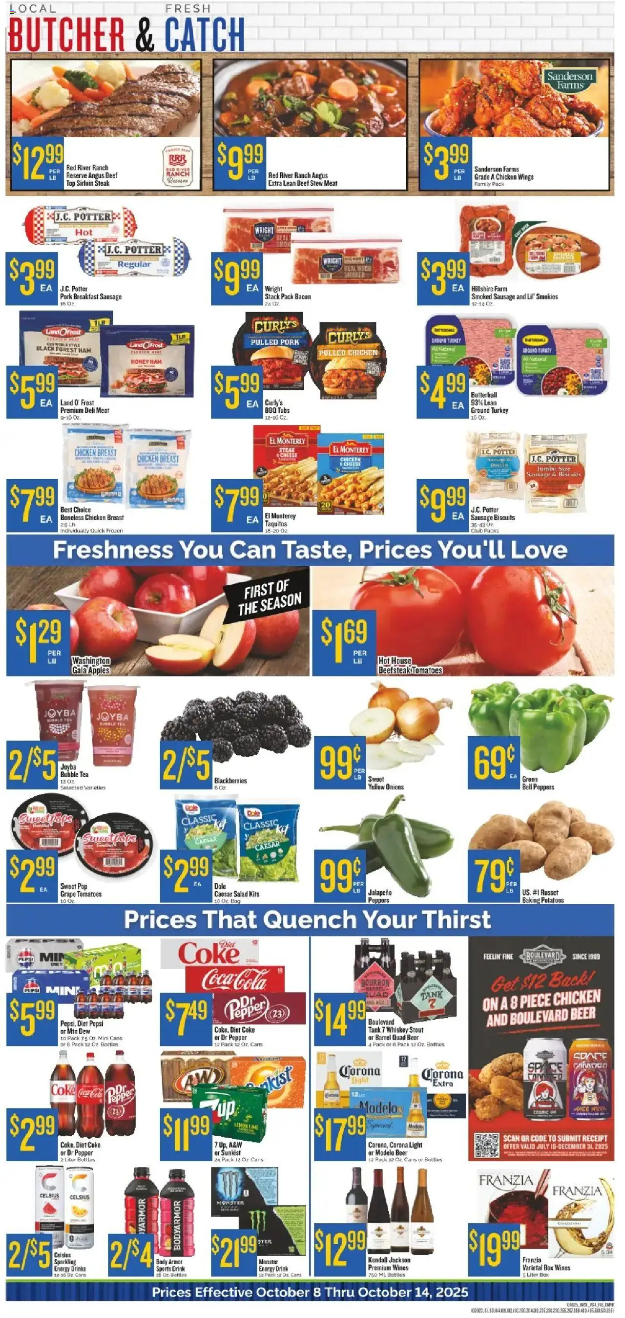Homeland Weekly Ad - valid from 08.10.2025 | Page: 4 | Products: Cheese, Beer, Beef, Bag