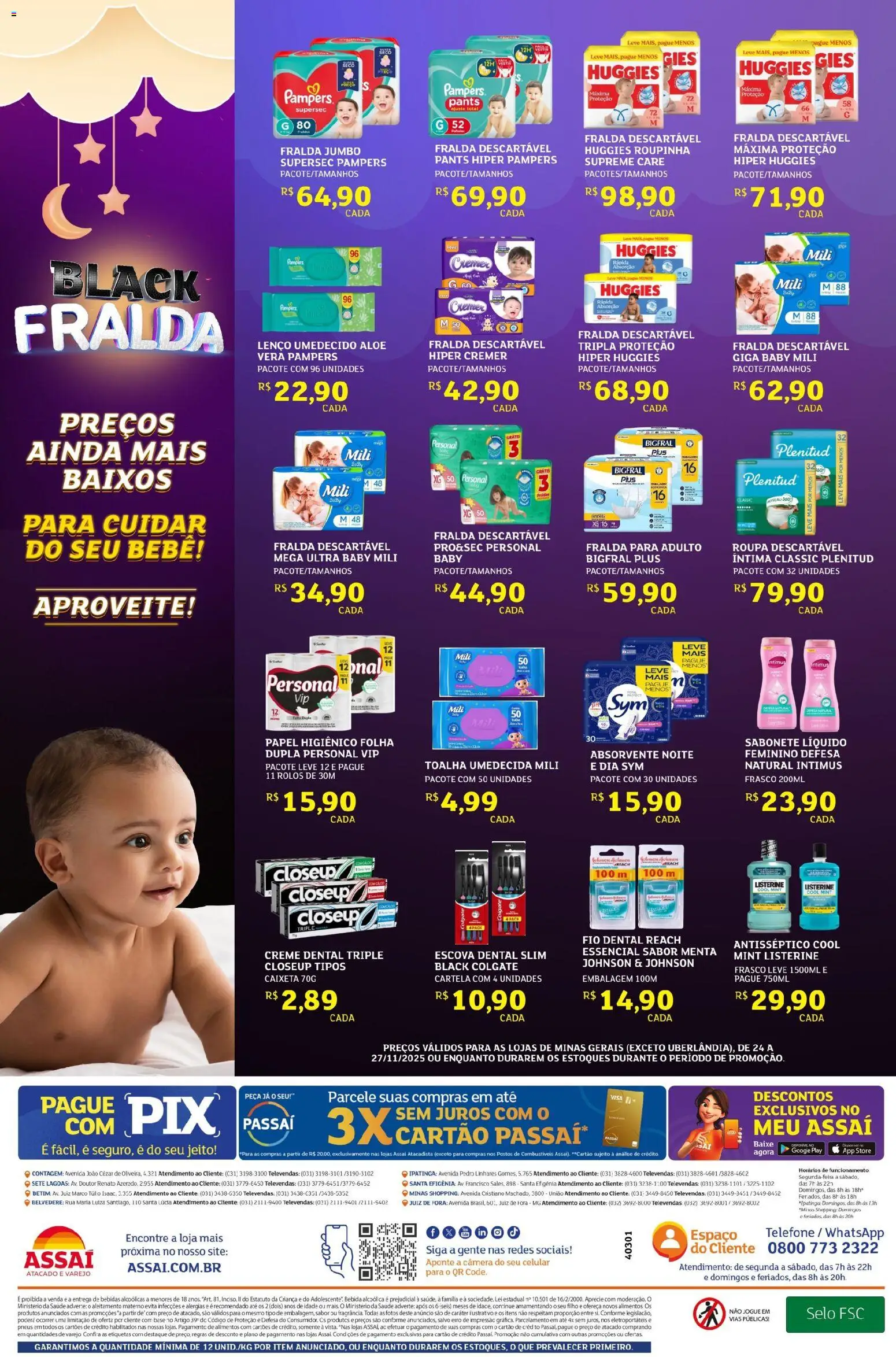 Assaí Atacadista Folheto - válido de 24.11.2025 | Página: 4 | Produtos: Base, Sabonete, Bebida, Papel higiênico
