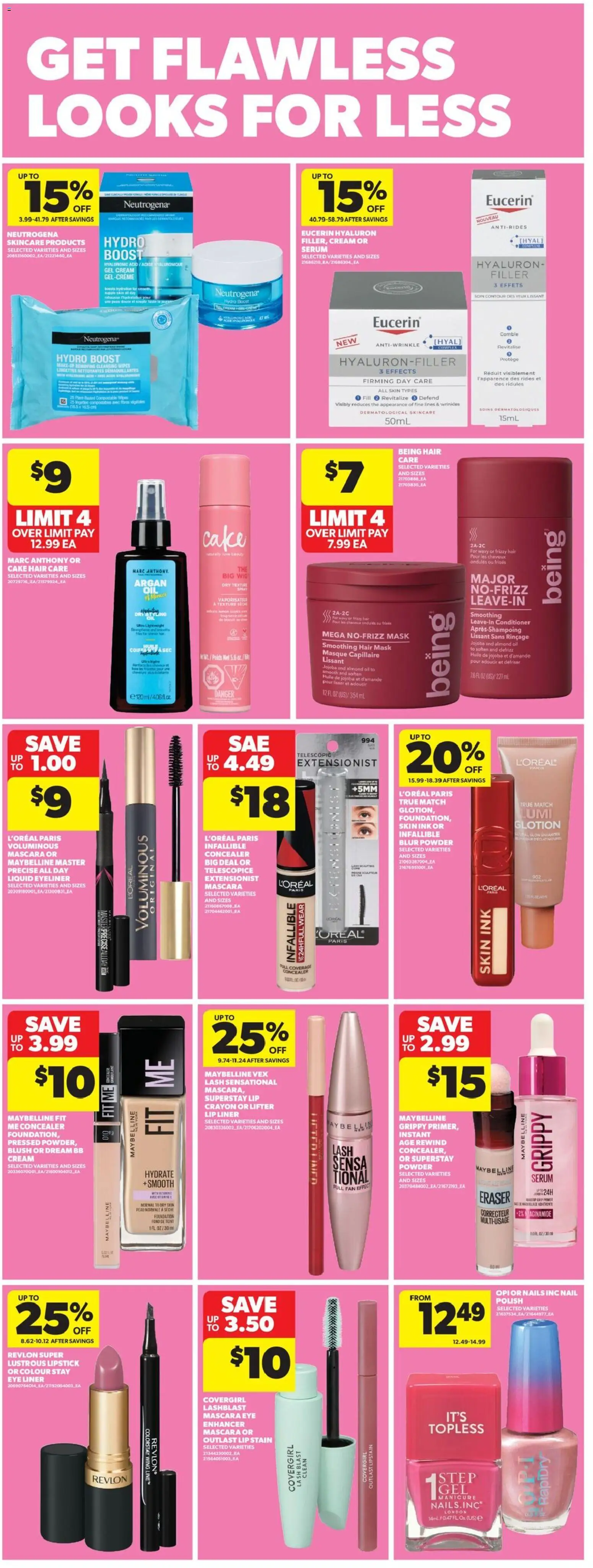 Real Canadian Superstore flyer valid from 30.04.2026 | Page: 34 | Products: Mascara, Eyeliner, Hair mask, Mask