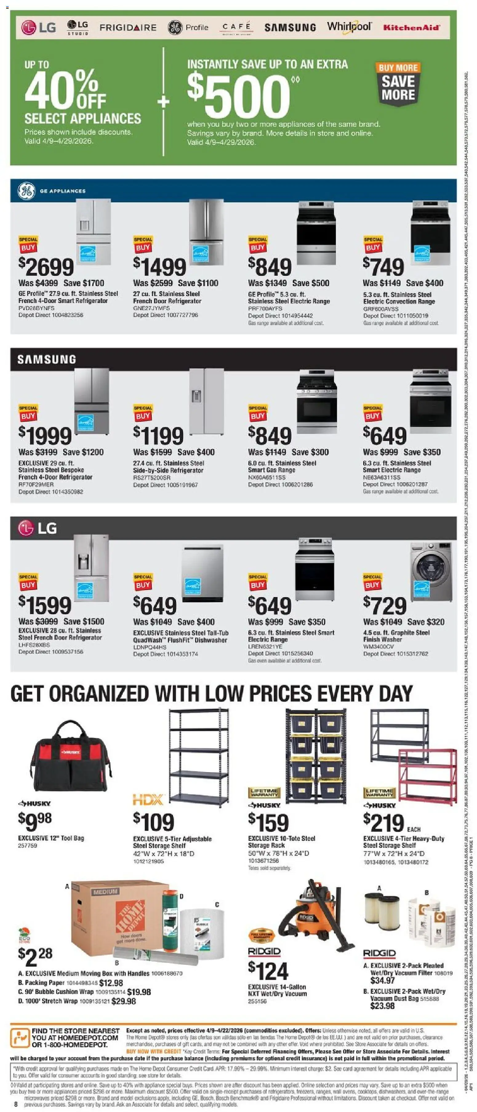 Home Depot Black Friday - valid from 09.04.2026 | Page: 8 | Products: Cushion, Bag, Oven, Dishwasher