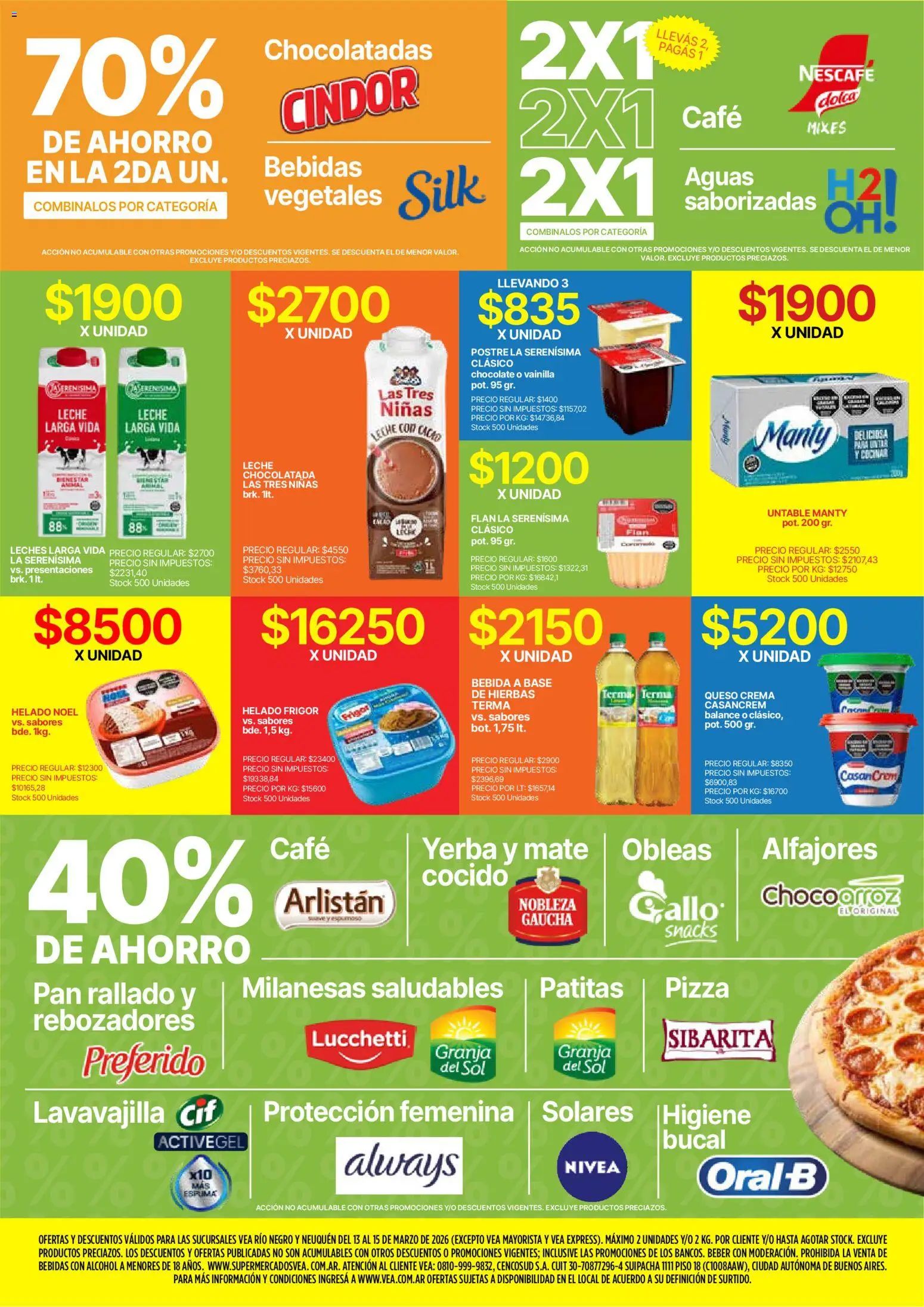 Vea - Ofertas fds Patagonia │ válido desde el 13.03.2026 | Página: 7 | Productos: Pan, Pizza, Chocolatada, Pan rallado