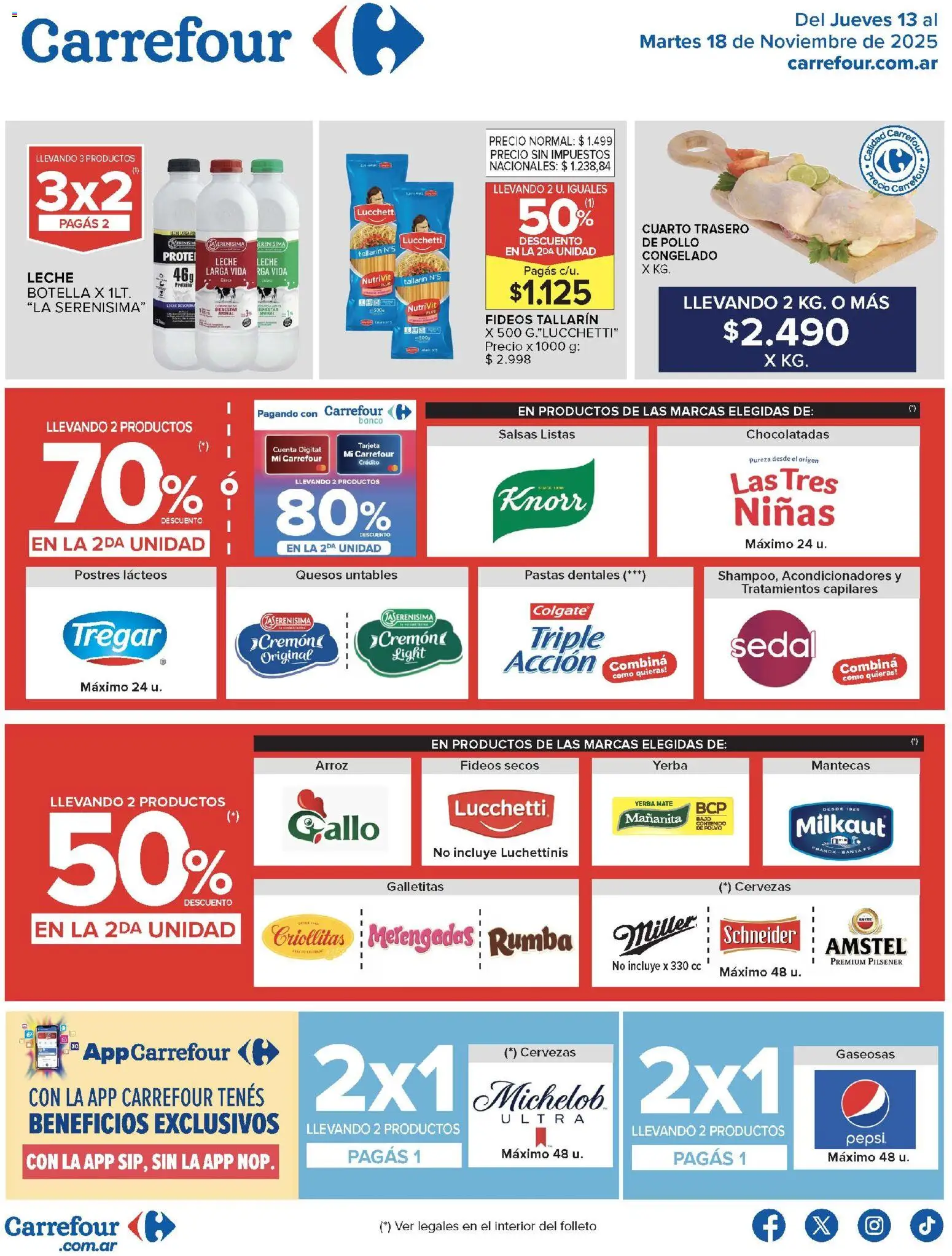 Carrefour ofertas │ válido desde el 13.11.2025 | Página: 1 | Productos: Banco, Galletitas, Leche, Fideos