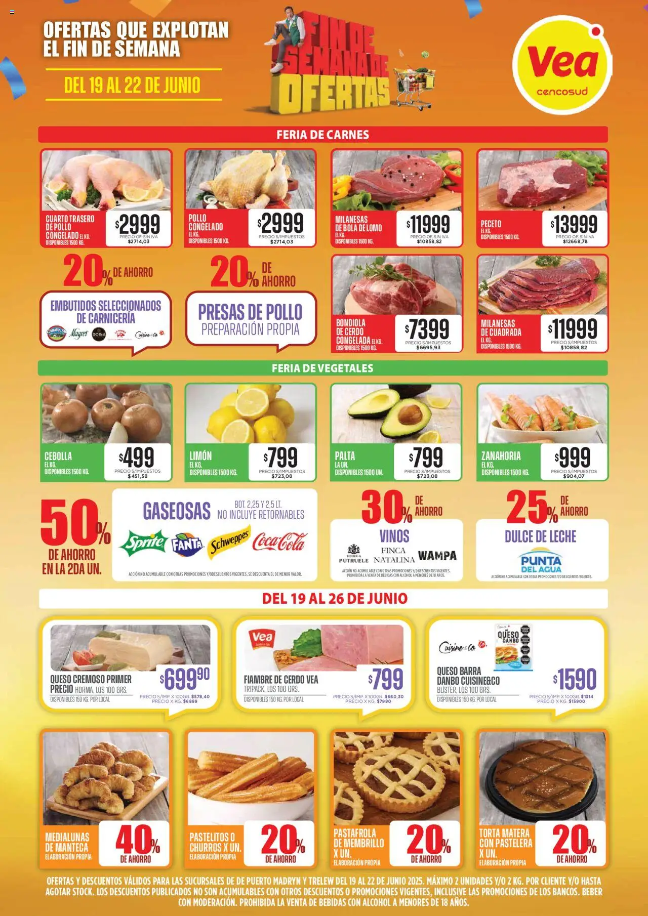 Vea - Ofertas fin de semana Chubut │ válido desde el 19.06.2025 | Página: 2 | Productos: Pollo, Limón, Manteca, Zanahoria