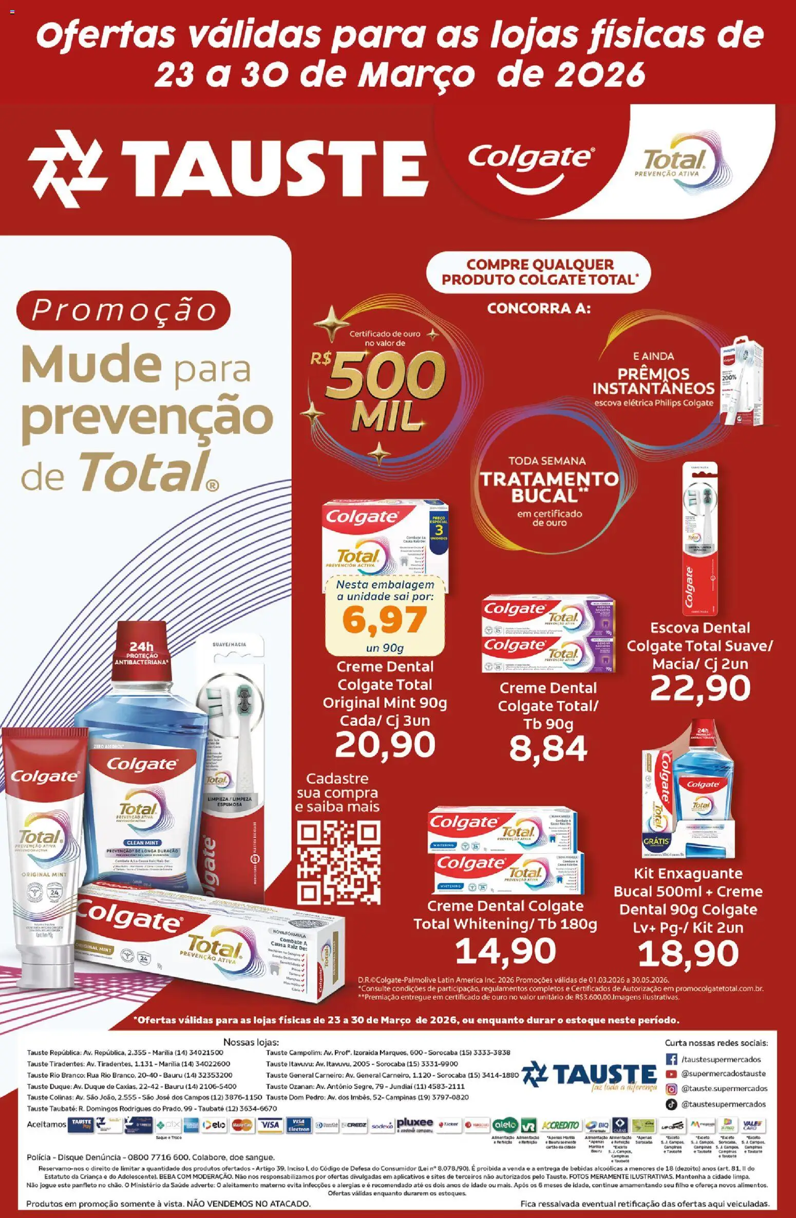 Tauste Folheto - válido de 23.03.2026 | Página: 1 | Produtos: Escova, Saquê, Creme, Creme dental