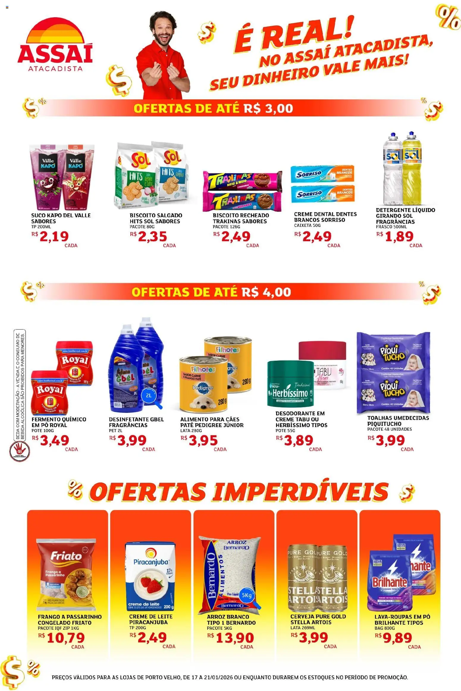 Assaí Atacadista Folheto - válido de 17.01.2026 | Página: 2 | Produtos: Pó, Leite, Carne, Biscoito recheado