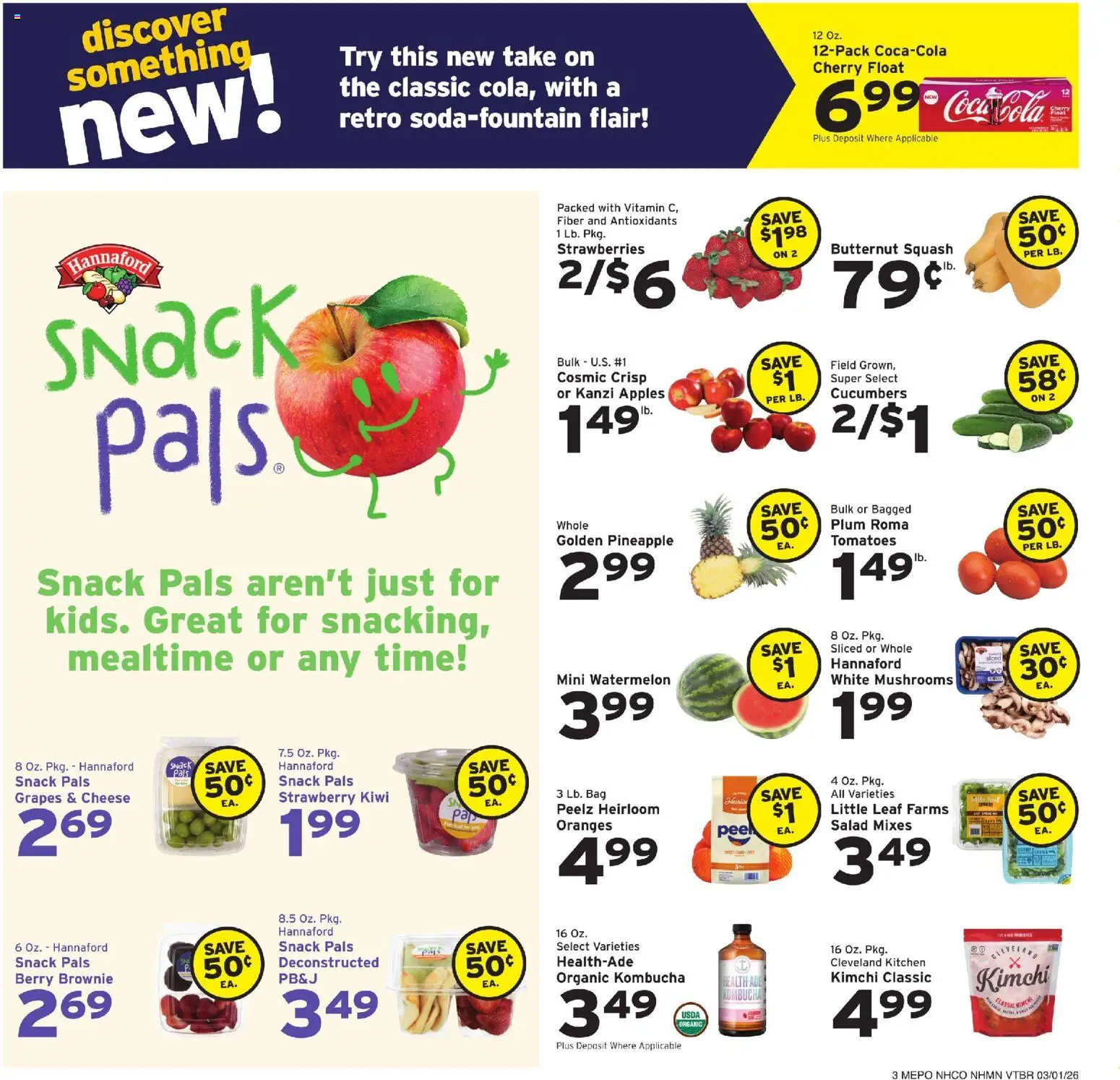 Hannaford Weekly Ad - valid from 01.03.2026 | Page: 5 | Products: Vitamin, Cheese, Oranges, Tomatoes