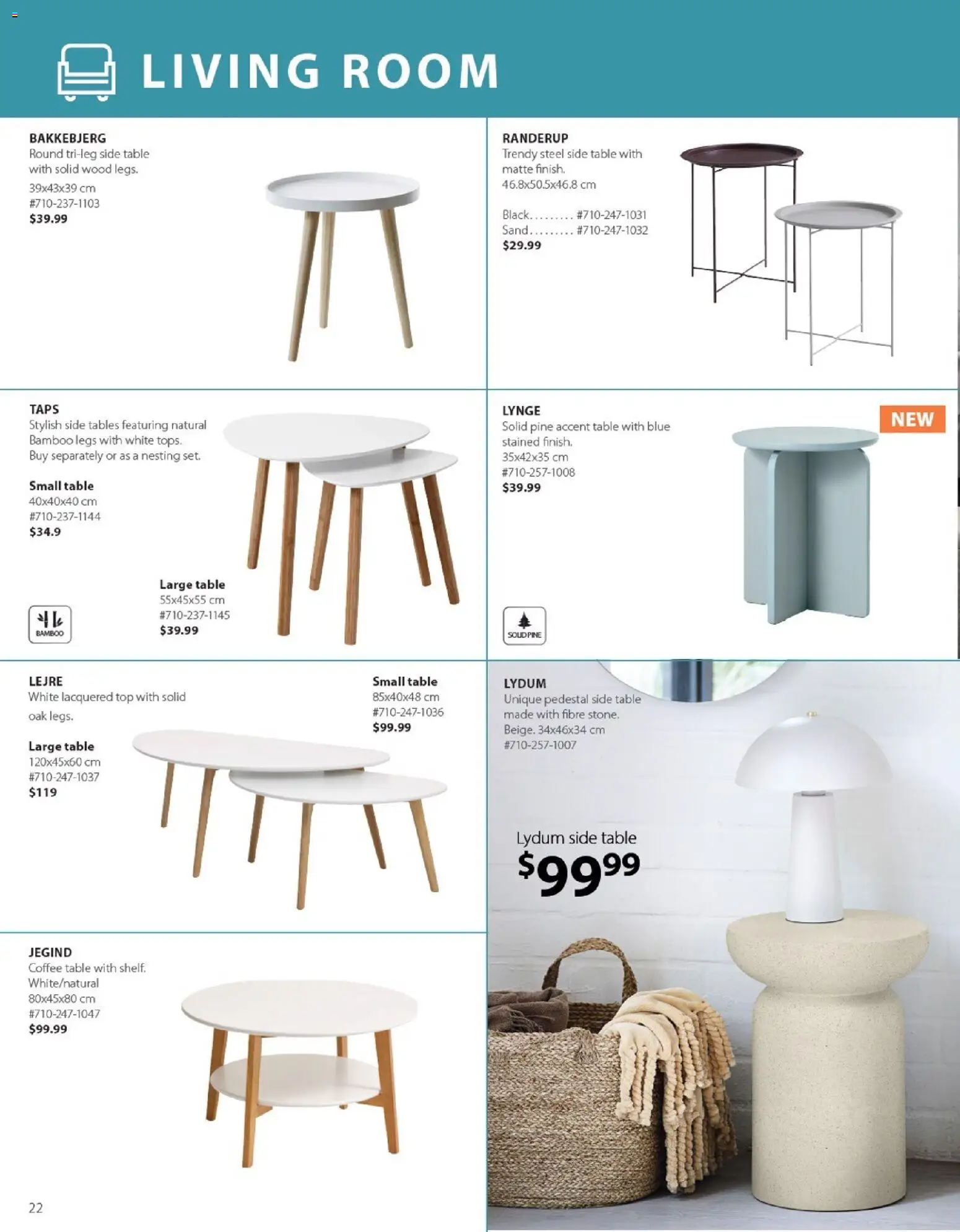 JYSK flyer valid from 01.01.2026 | Page: 22 | Products: Coffee table, Table, Coffee