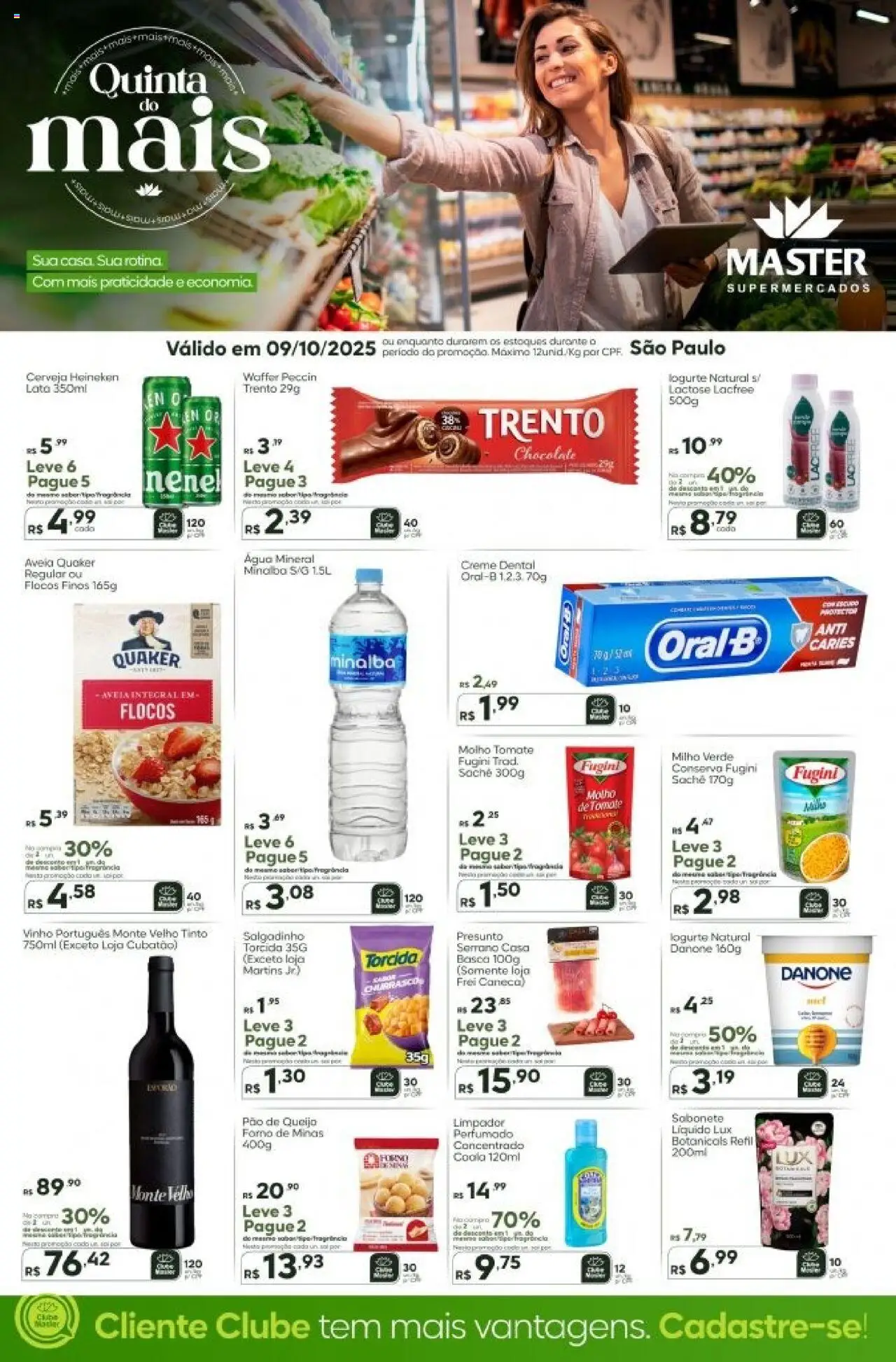 Master Folheto - válido de 09.10.2025 | Página: 1 | Produtos: Caneca, Chocolate, Cerveja Heineken, Creme
