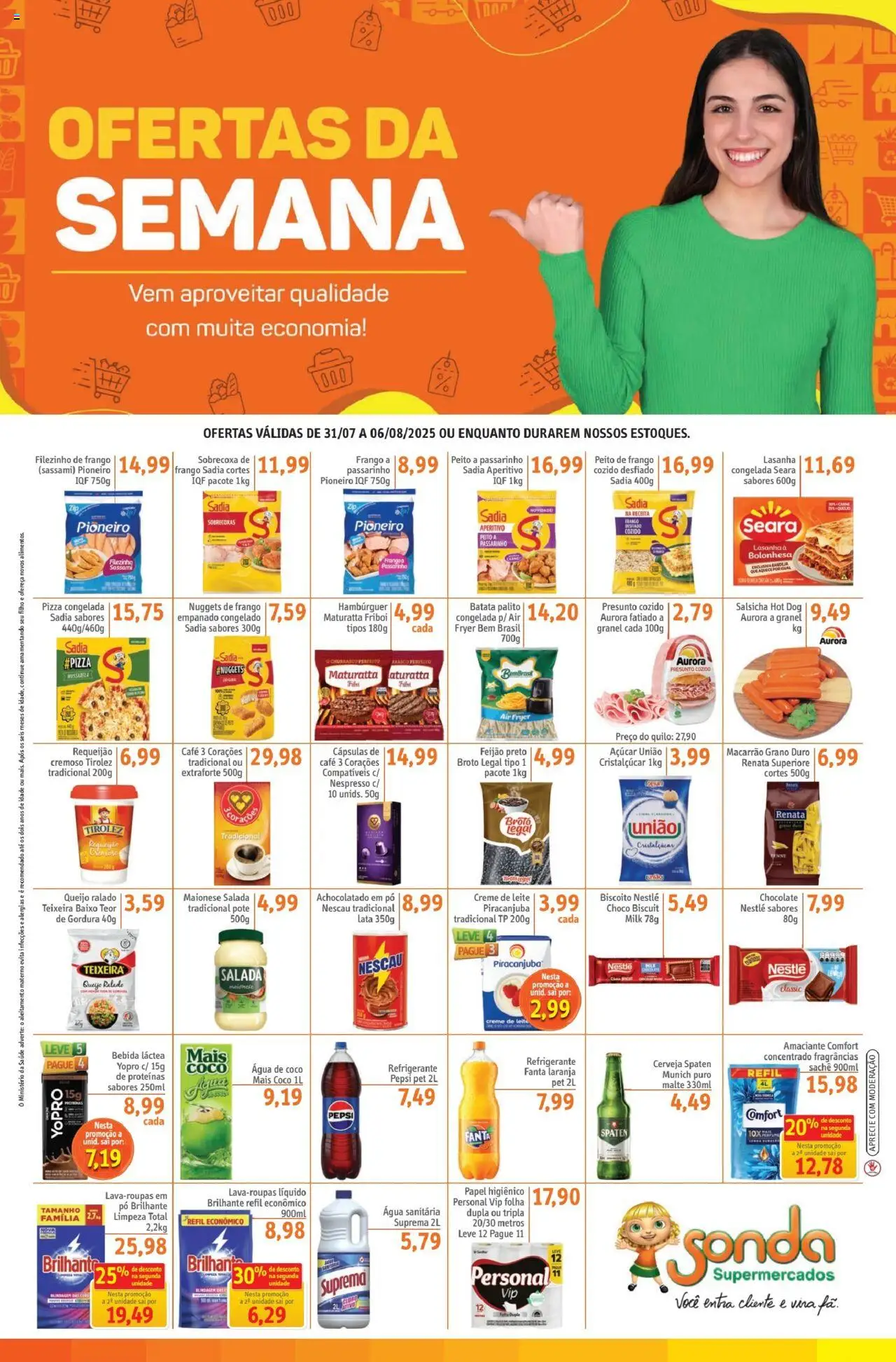 Sonda Folheto - válido de 31.07.2025 | Página: 1 | Produtos: Fanta, Chocolate, Baixo, Açúcar