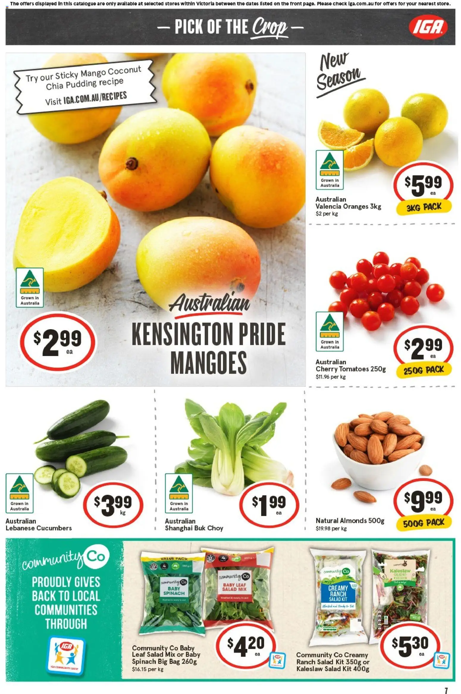 IGA catalogue - valid from 29.10.2025 | Page: 10 | Products: Almonds, Oranges, Tomatoes, Cucumbers