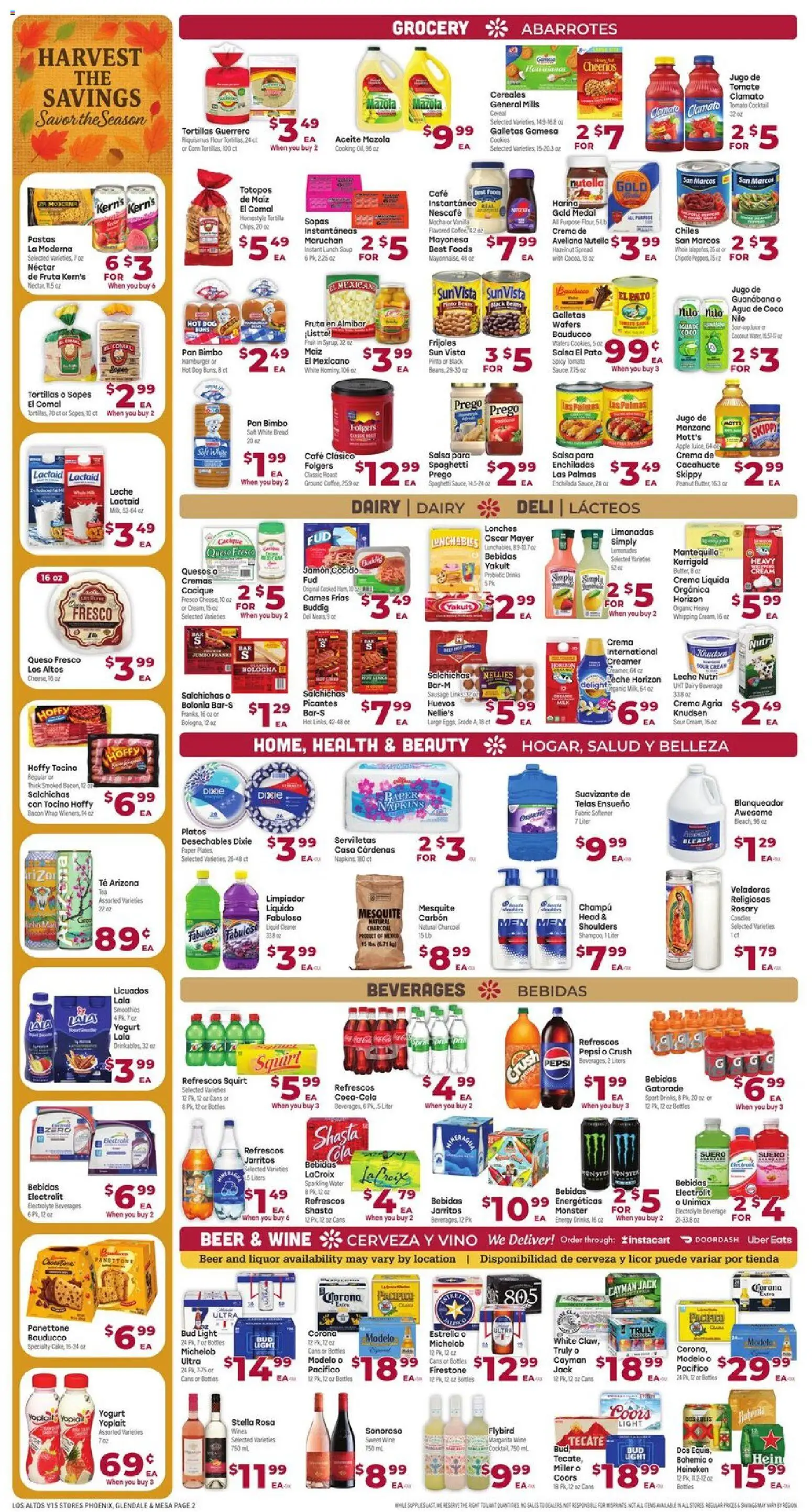 Cardenas Weekly Ad - AZ - valid from 12.11.2025 | Page: 2 | Products: Milk, Butter, Wine, Sour cream