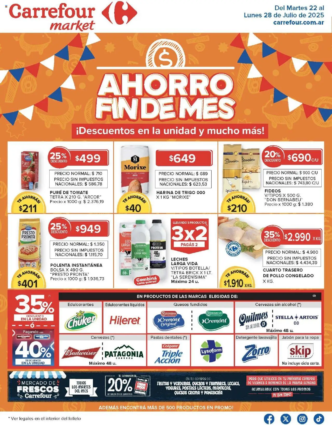 Carrefour Market catálogo - Chubut │ válido desde el 22.07.2025 | Página: 1 | Productos: Pollo, Harina, Leche, Pure de Tomate