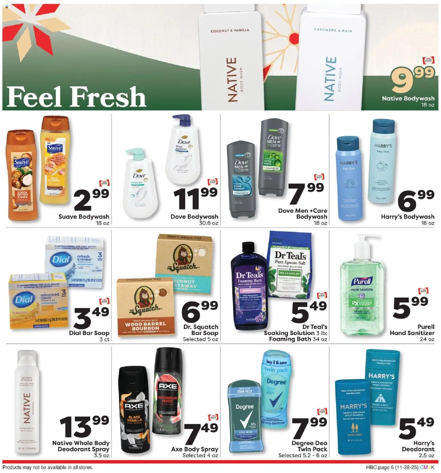 Weis Ad - valid from 28.11.2025 | Page: 6 | Products: Axe, Soap, Bar Soap, Epsom Salt