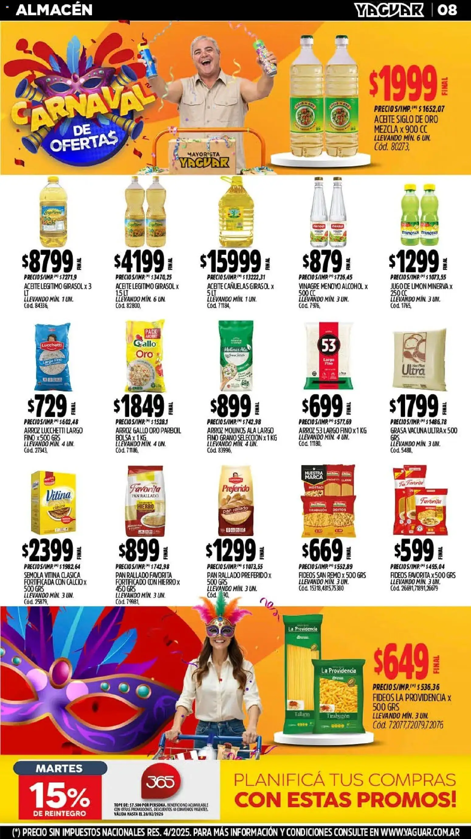 Yaguar - Oferta Semanal San Juan │ válido desde el 16.02.2026 | Página: 7 | Productos: Aceite, Limón, Pan, Arroz