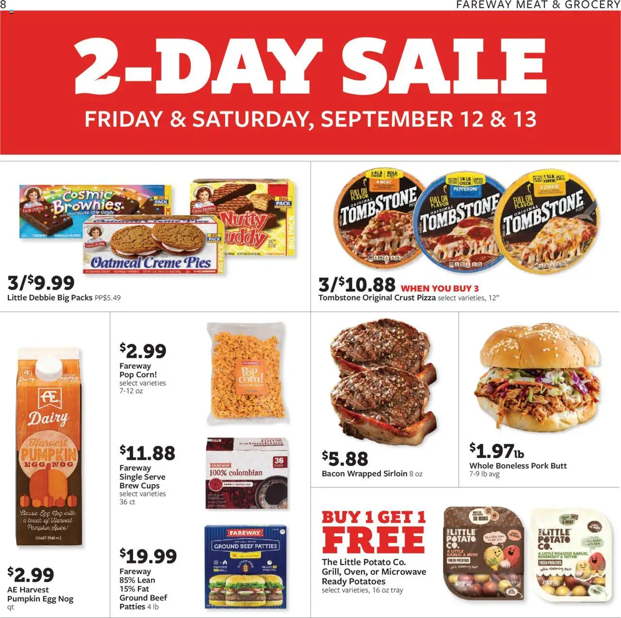 Fareway Weekly Ad - valid from 08.09.2025 | Page: 8 | Products: Corn, Cheese, Potatoes, Chocolate Chip