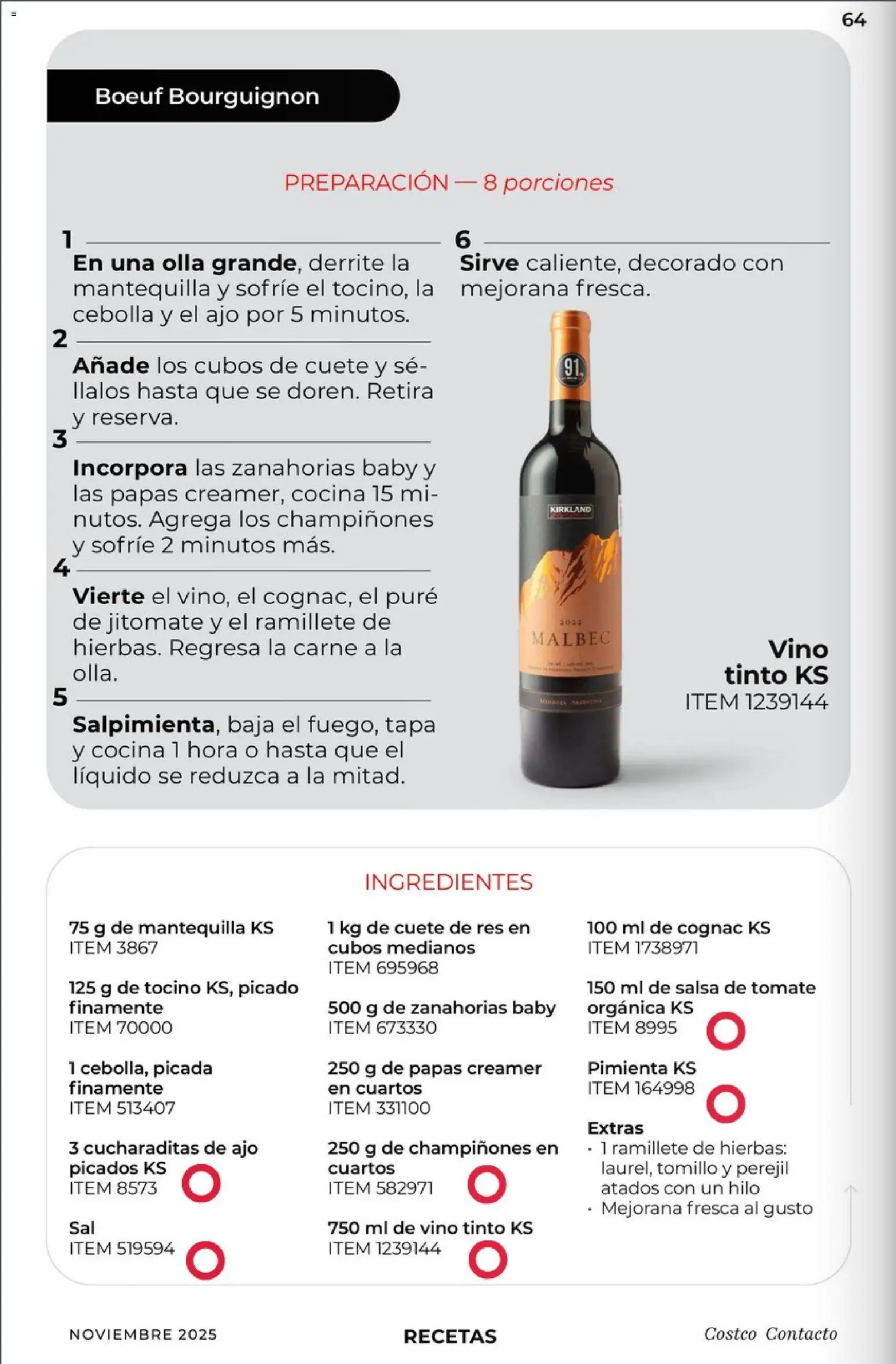 Nuevas ofertas de Costco válidas en toda la República Mexicana desde el 01.11.2025. ¡Encuentra las mejores ofertas en Costco Revista Noviembre! | Página: 64 | Productos: Cebolla, Tocino, Tomate, Res