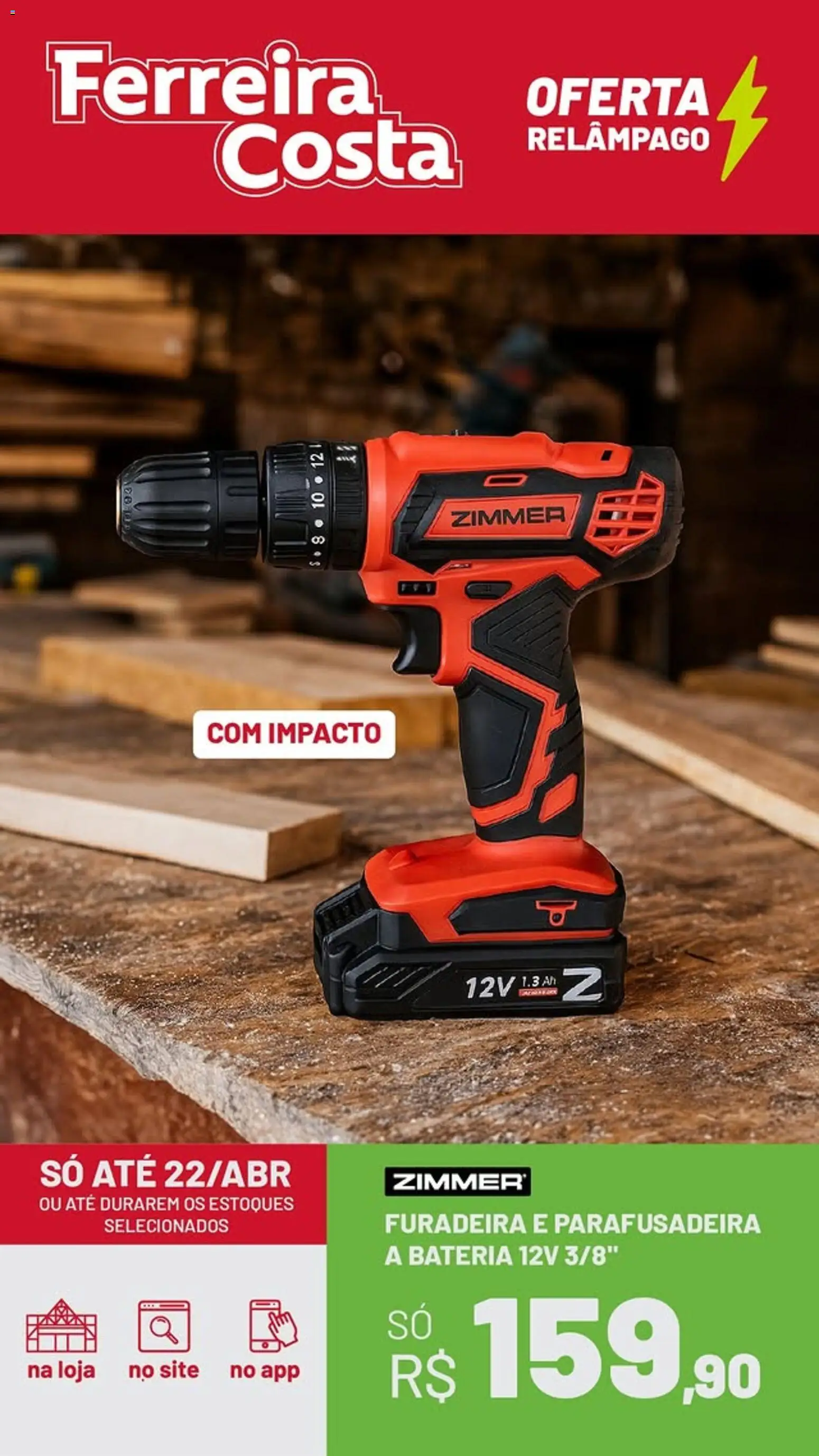 Ferreira Costa Folheto - válido de 16.04.2026 | Página: 8 | Produtos: Furadeira, Bateria, Parafusadeira
