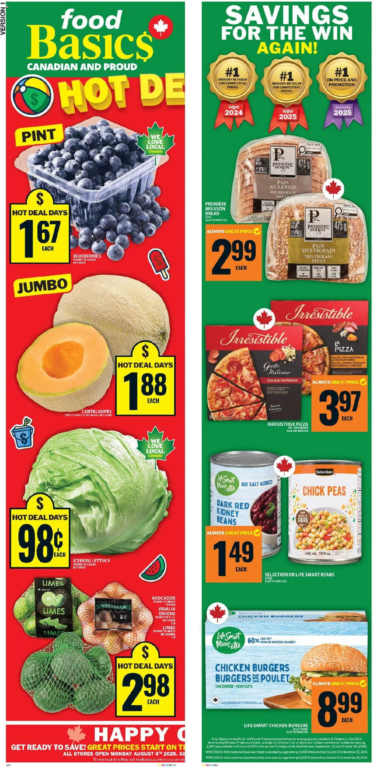 Food Basics flyer valid from 31.07.2025 | Page: 2 | Products: Cheese, Bread, Pizza, Chicken