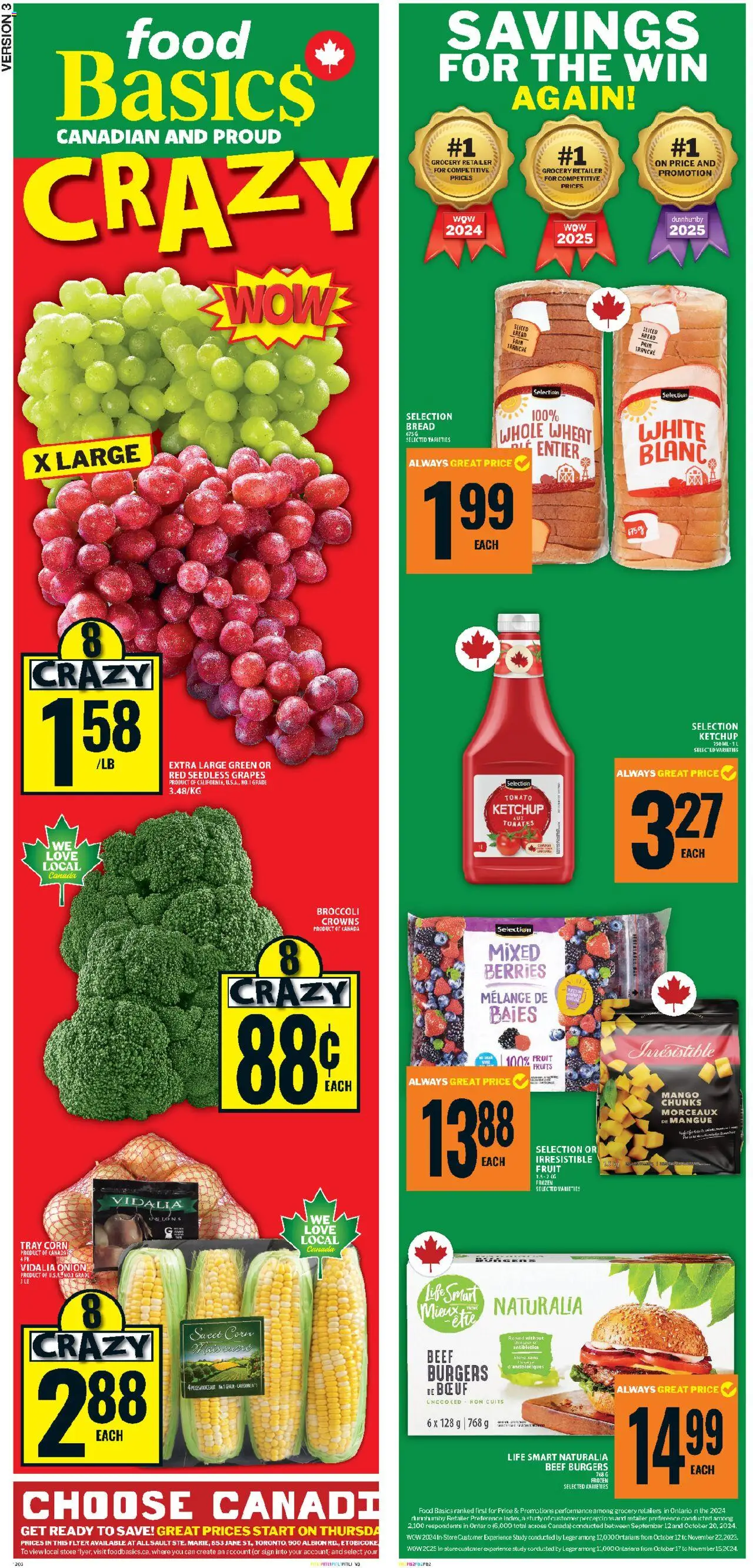 Food Basics flyer valid from 14.08.2025 | Page: 2 | Products: Beef, Ketchup, Bag, Bread