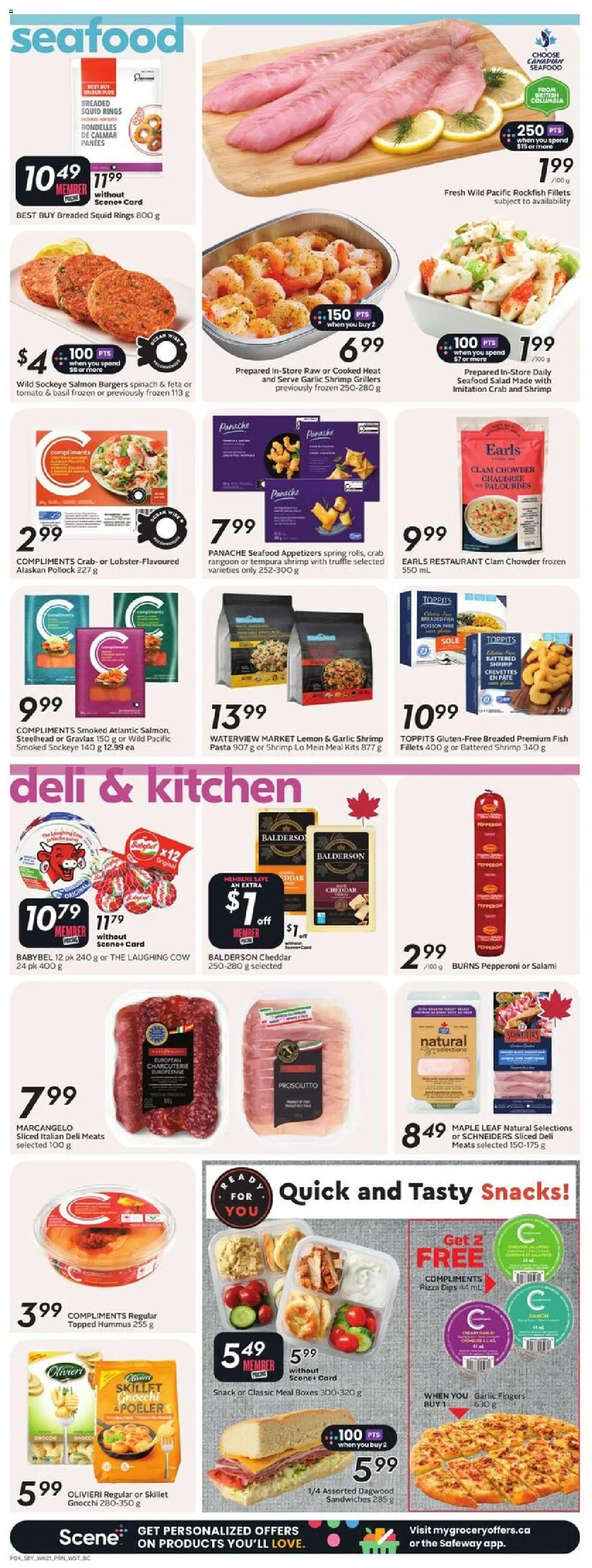 Safeway flyer valid from 18.09.2025 | Page: 7 | Products: Fish, Pasta, Salad, Pizza