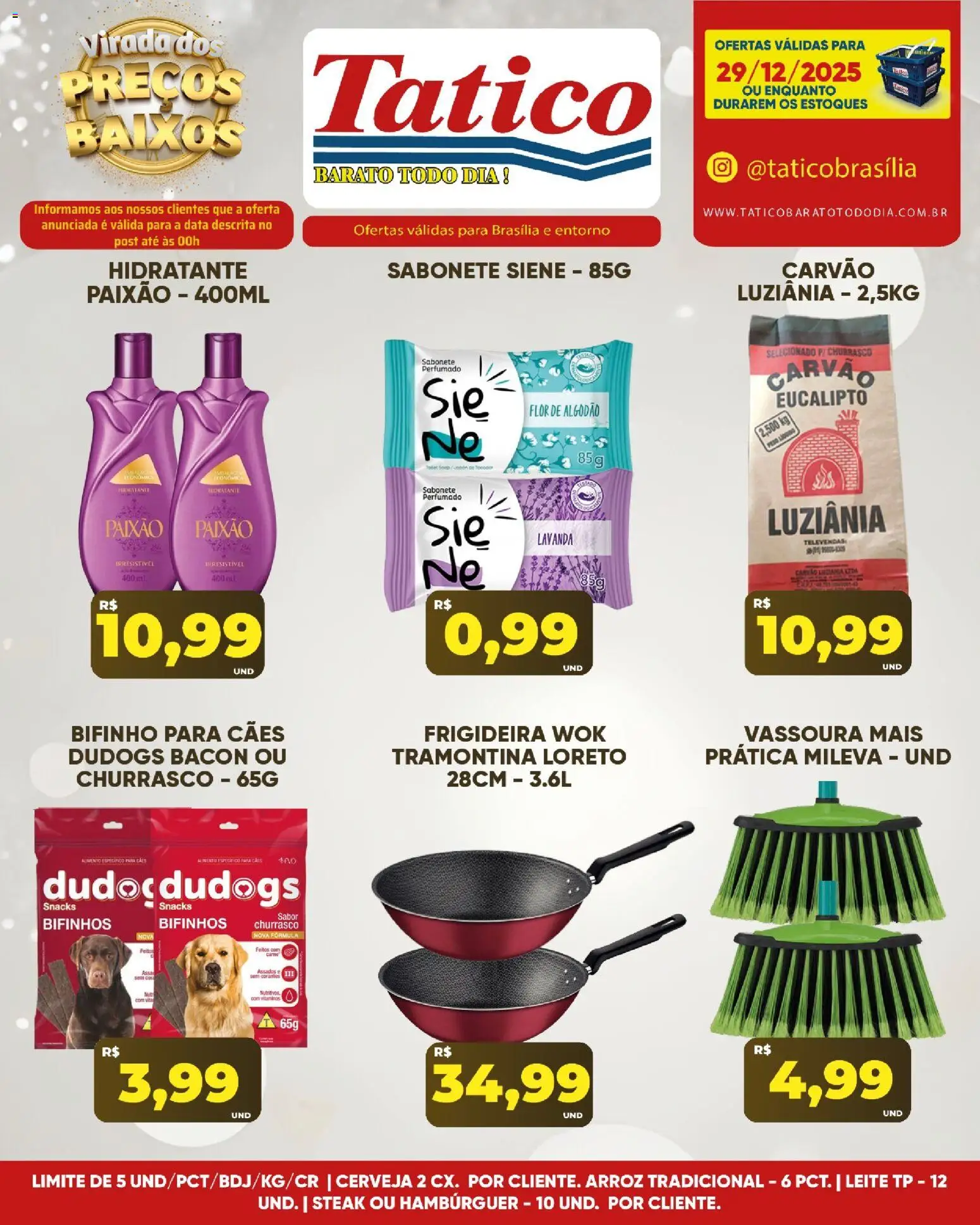 Tatico Folheto - válido de 29.12.2025 | Página: 13 | Produtos: Leite, Arroz, Hambúrguer, Algodão