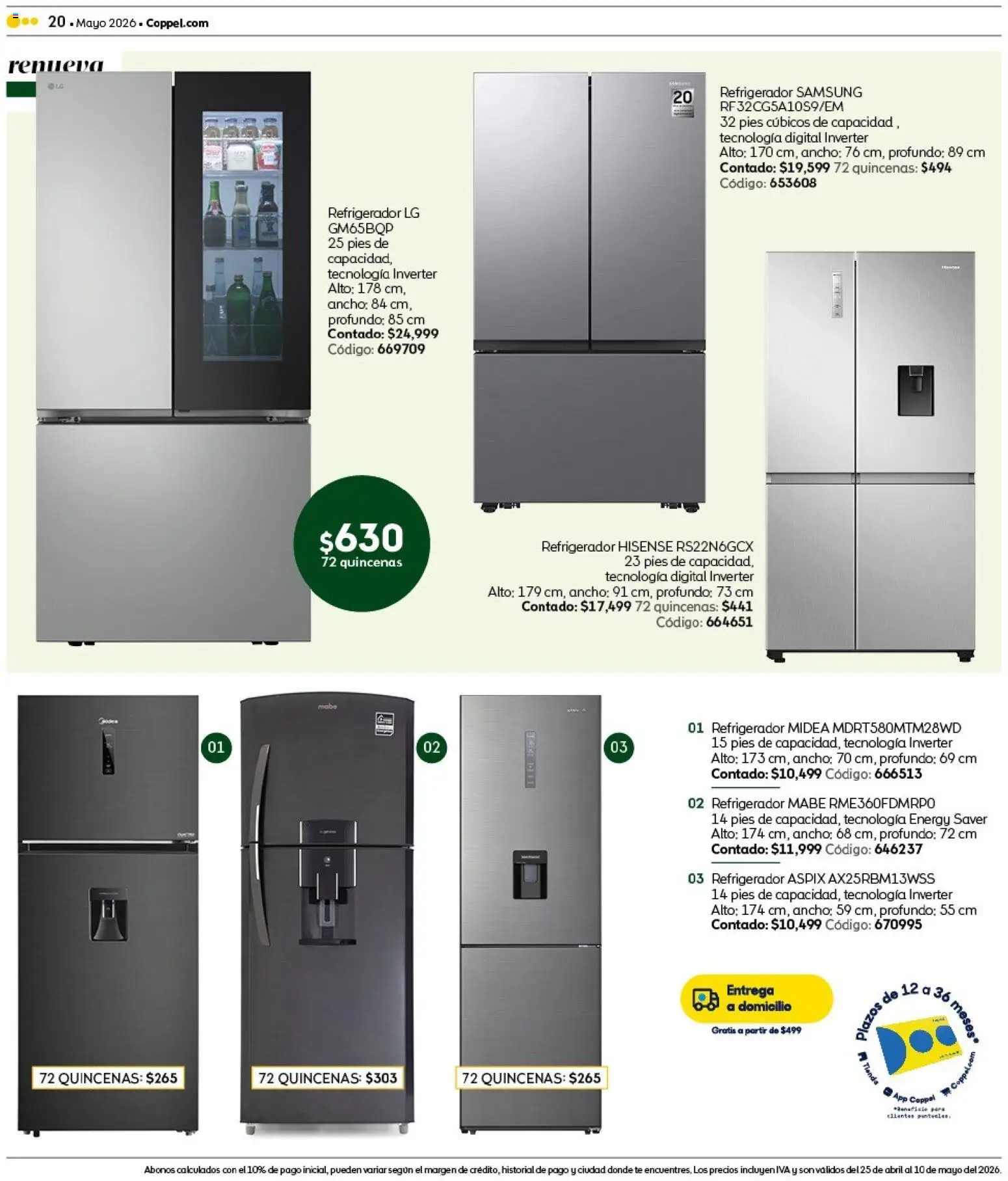 Nuevas ofertas de Coppel válidas en toda la República Mexicana desde el 25.04.2026. ¡Encuentra las mejores ofertas en Coppel catálogo Claro que la vas a querer! | Página: 20 | Productos: Refrigerador, Té