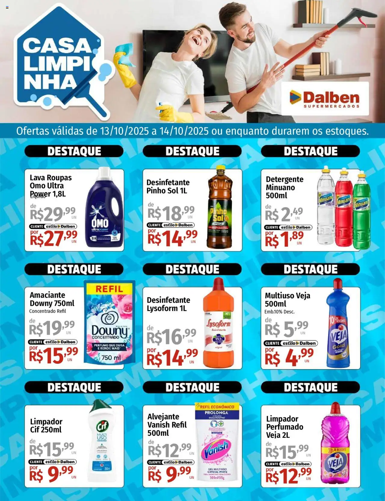Supermercado Dalben Folheto - válido de 13.10.2025 | Página: 1 | Produtos: Cloro, Alvejante, Roupas, Desinfetante