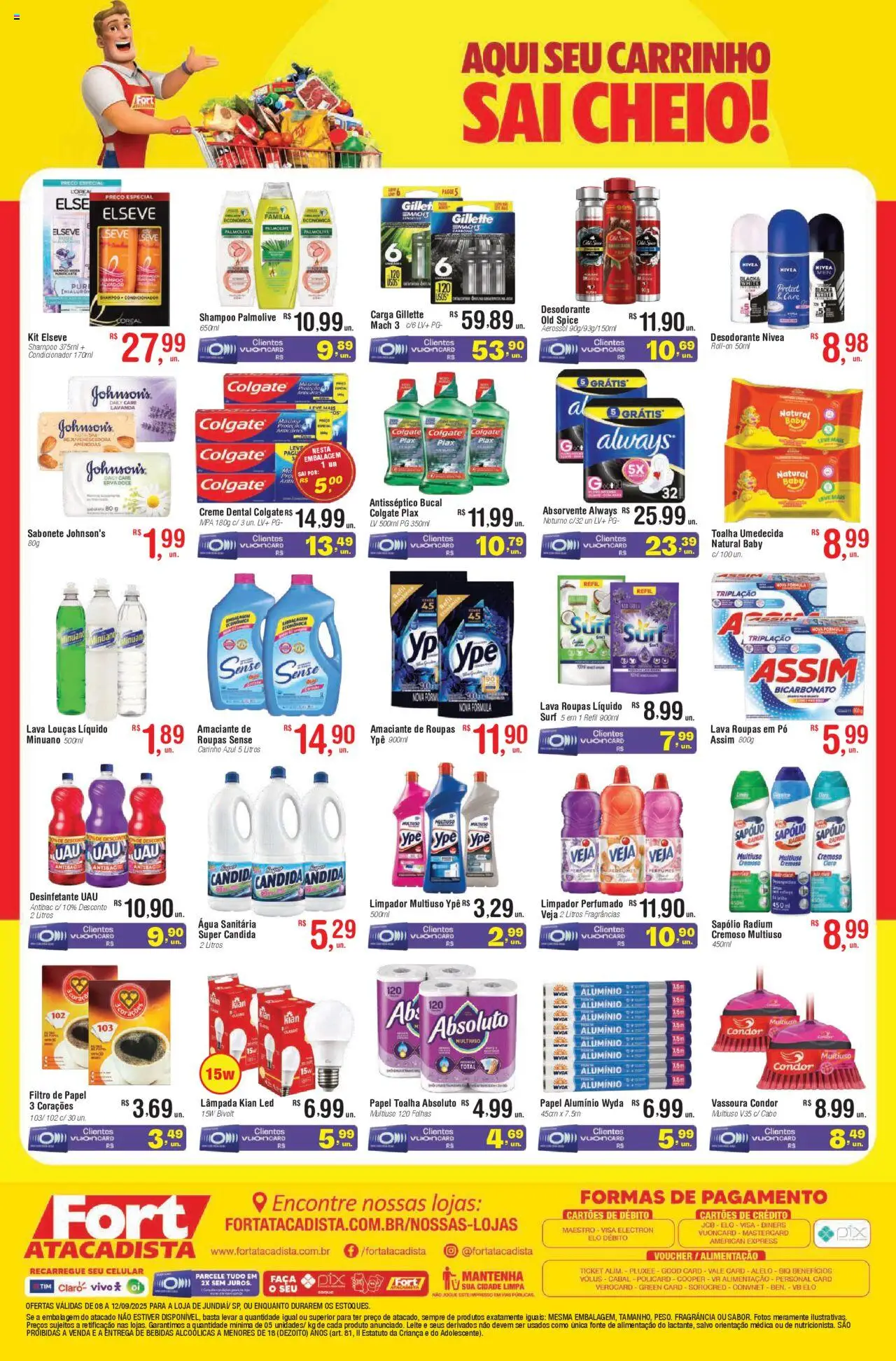 Fort Atacadista Folheto - válido de 08.09.2025 | Página: 4 | Produtos: Filtro de papel, Limpador multiuso, Amêndoas, Água sanitária